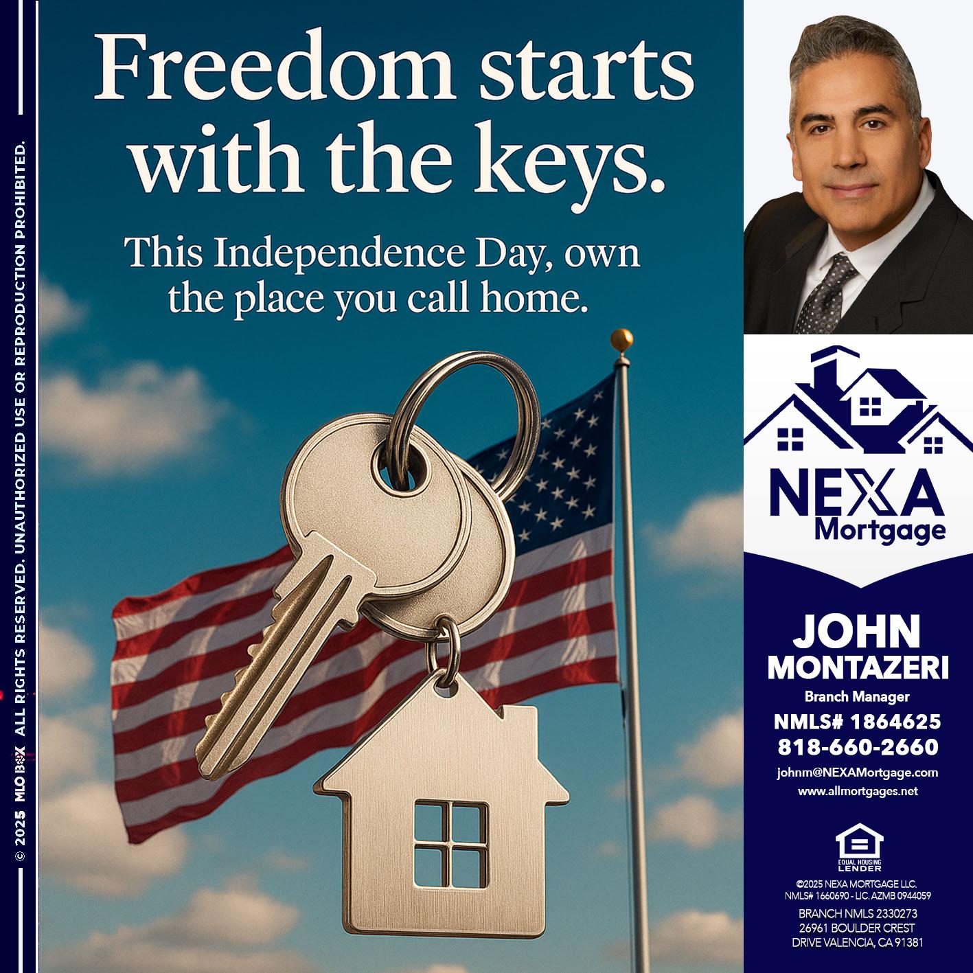 FREEDOM STARTS - John Montazeri -Branch Manager - Property Lending Specialist