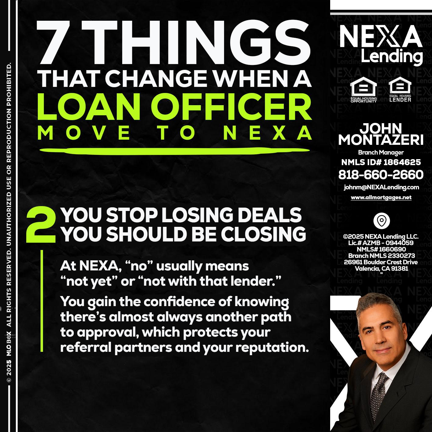 7 THINGS (2) - John Montazeri -Branch Manager - Property Lending Specialist