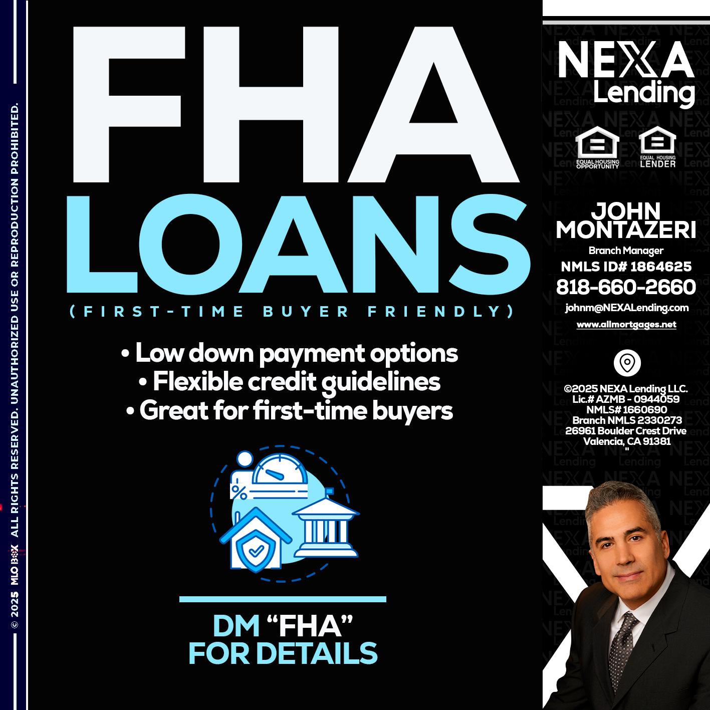 FHA LOANS - John Montazeri -Branch Manager - Property Lending Specialist