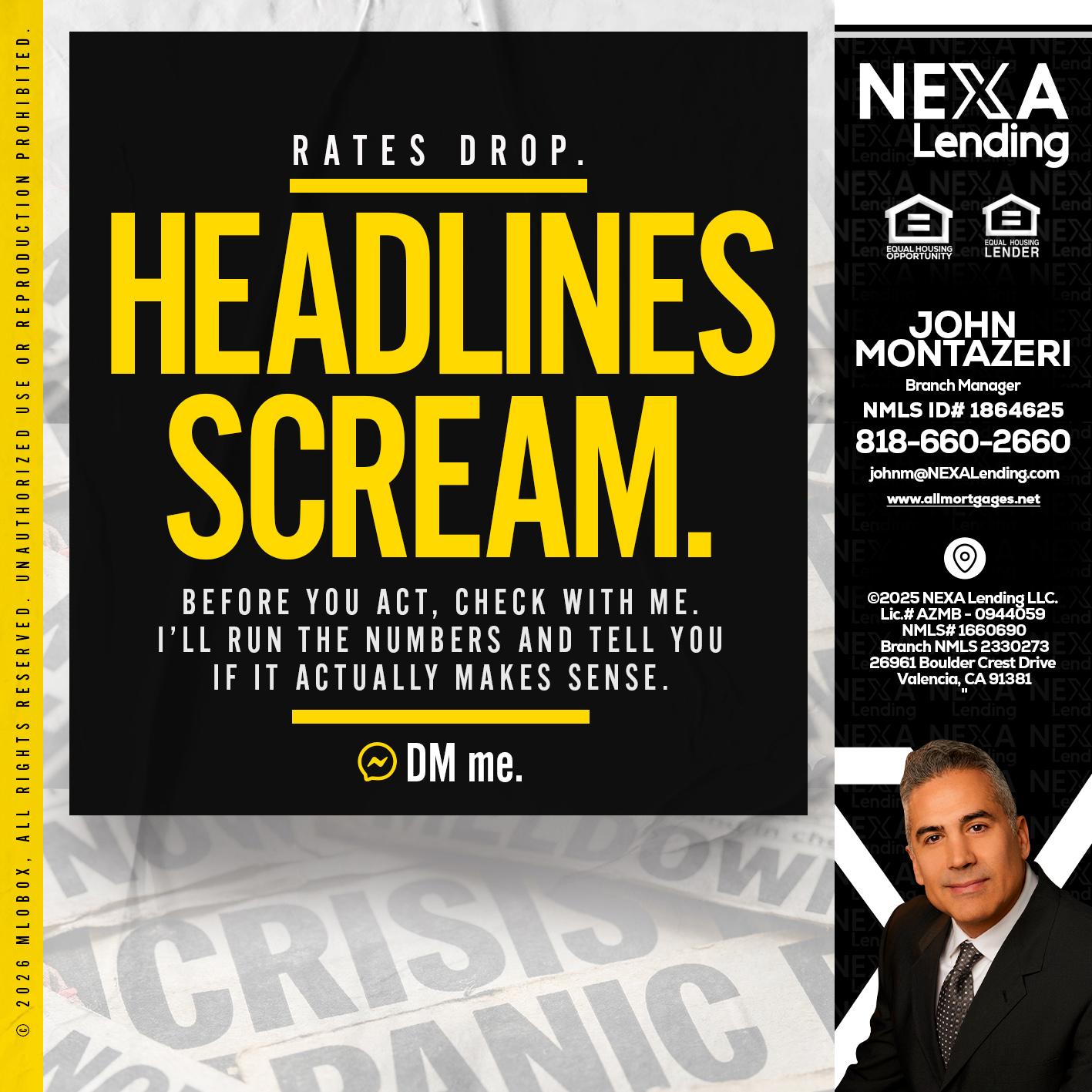 HEADLINES SCREAM - John Montazeri -Branch Manager - Property Lending Specialist