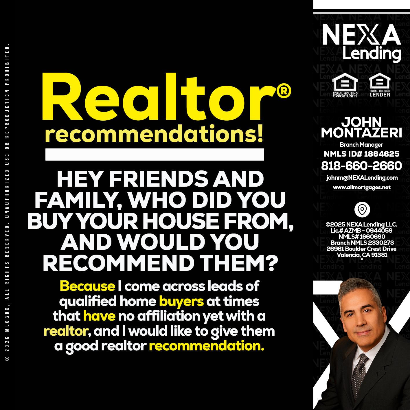 REALTOR - John Montazeri -Branch Manager - Property Lending Specialist