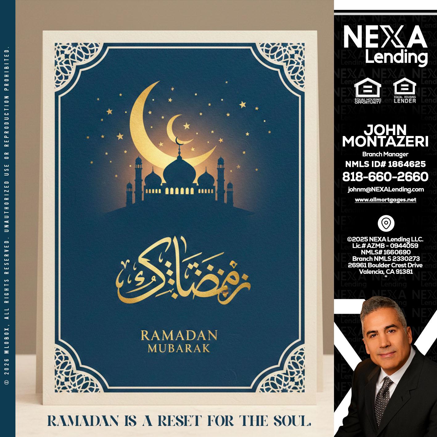 HAPPY RAMADAN - John Montazeri -Branch Manager - Property Lending Specialist
