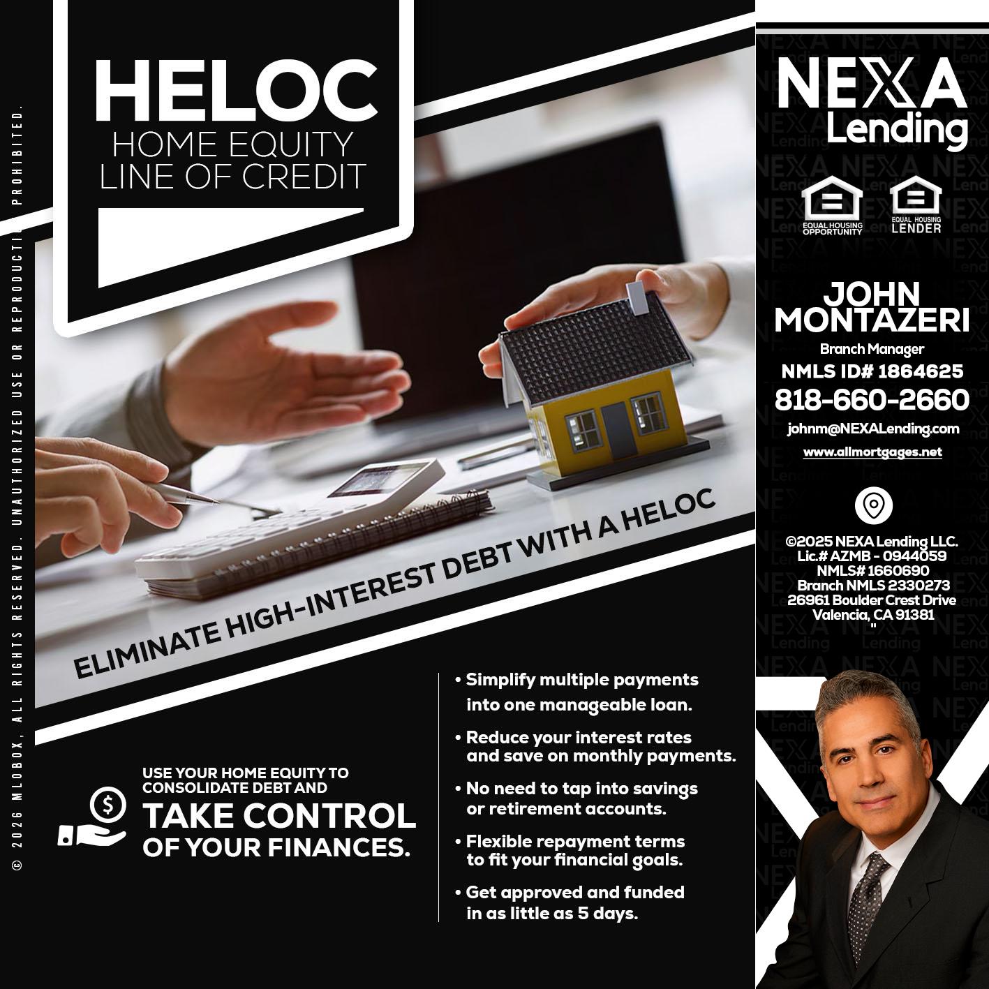 HELOC - John Montazeri -Branch Manager - Property Lending Specialist