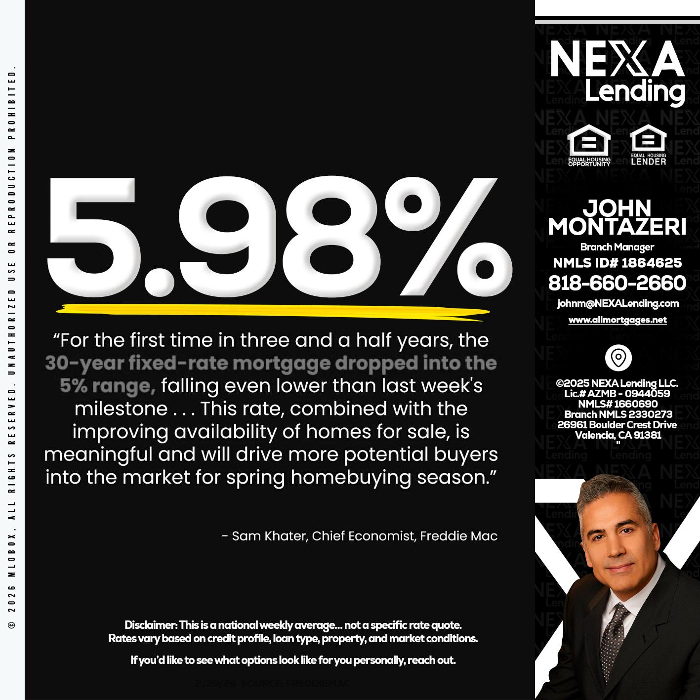 5.98% - John Montazeri -Branch Manager - Property Lending Specialist