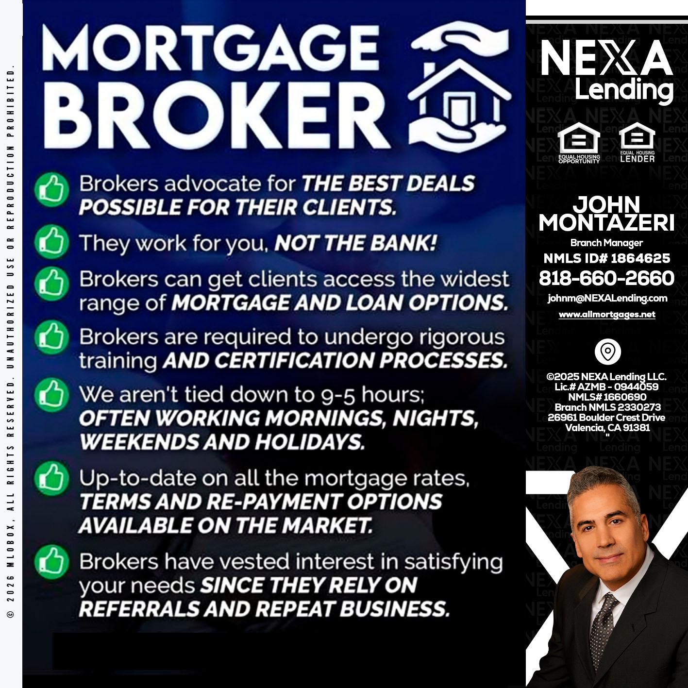 MORTGAGE BROKER - John Montazeri -Branch Manager - Property Lending Specialist