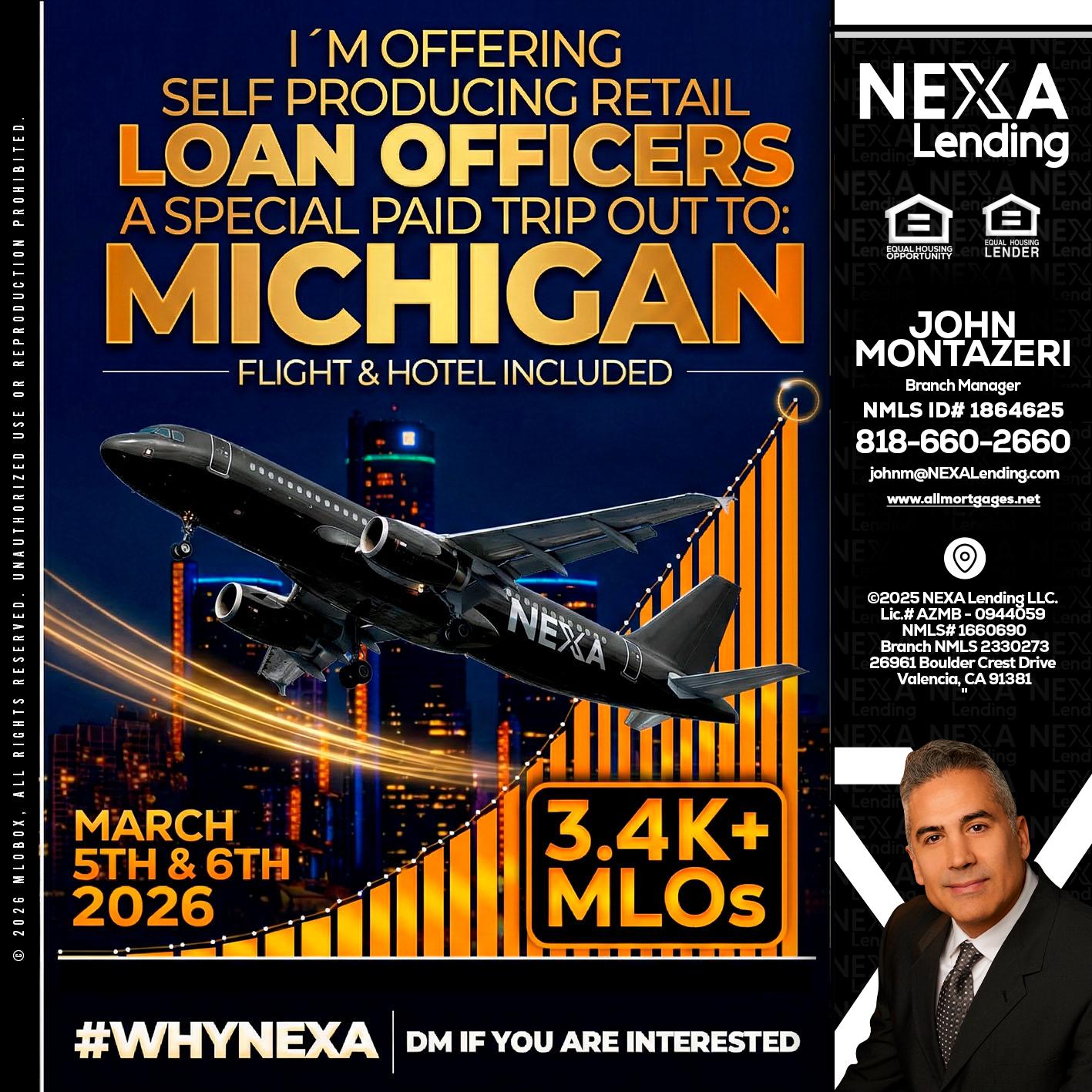 MICHIGAN - John Montazeri -Branch Manager - Property Lending Specialist