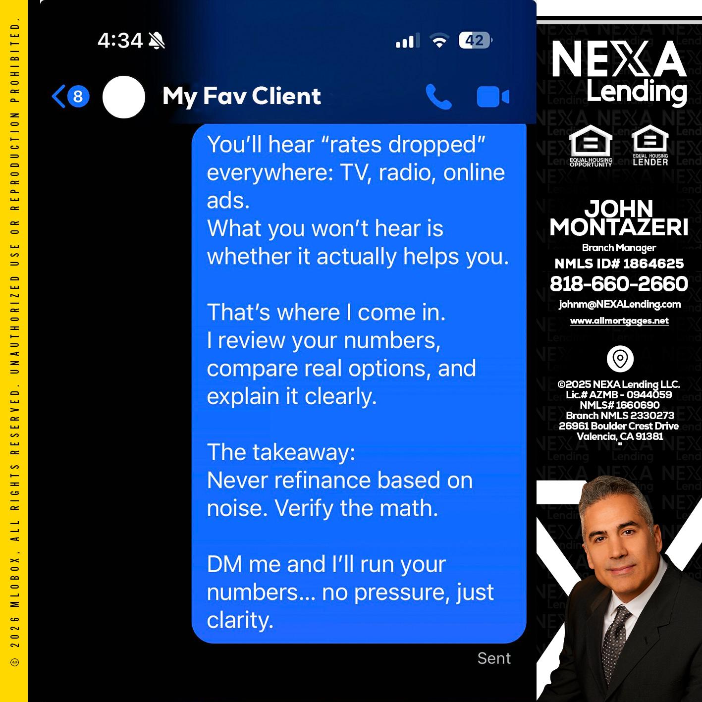 MY FAV CLIENT - John Montazeri -Branch Manager - Property Lending Specialist