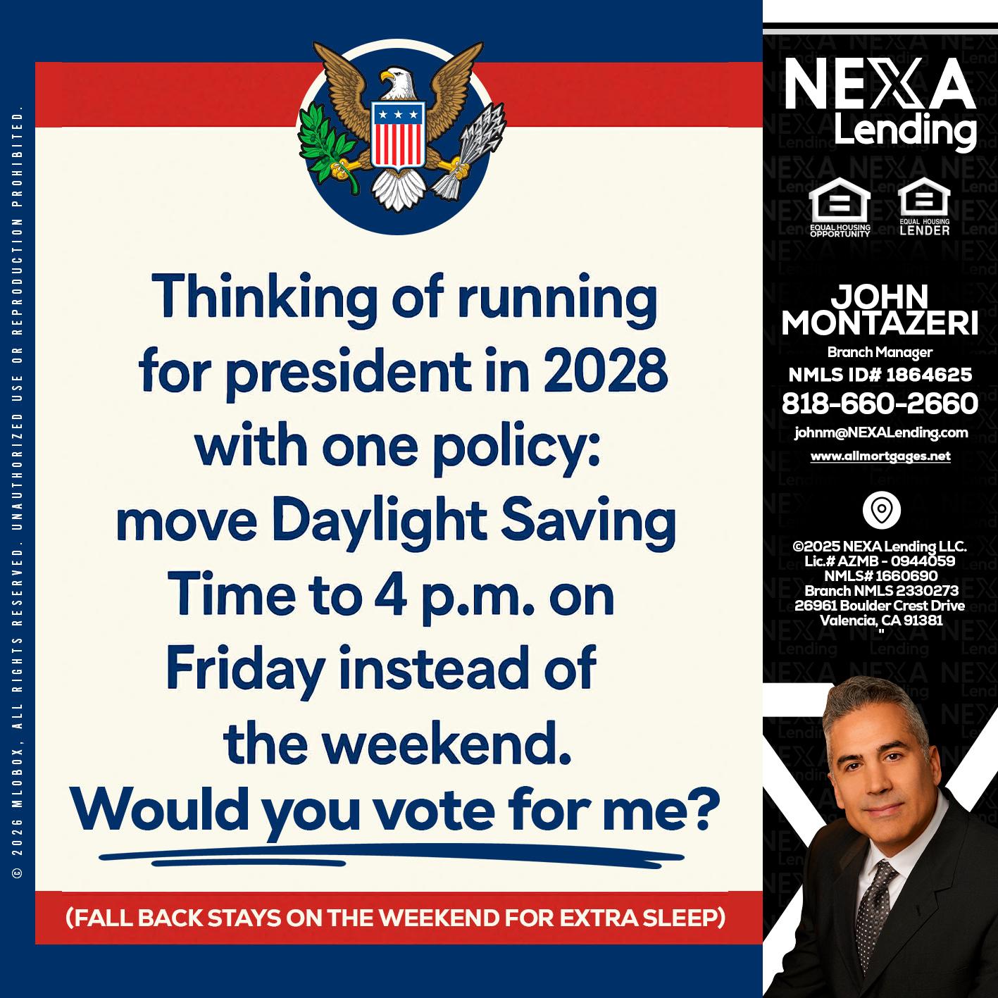 THINKING OF RUNING - John Montazeri -Branch Manager - Property Lending Specialist