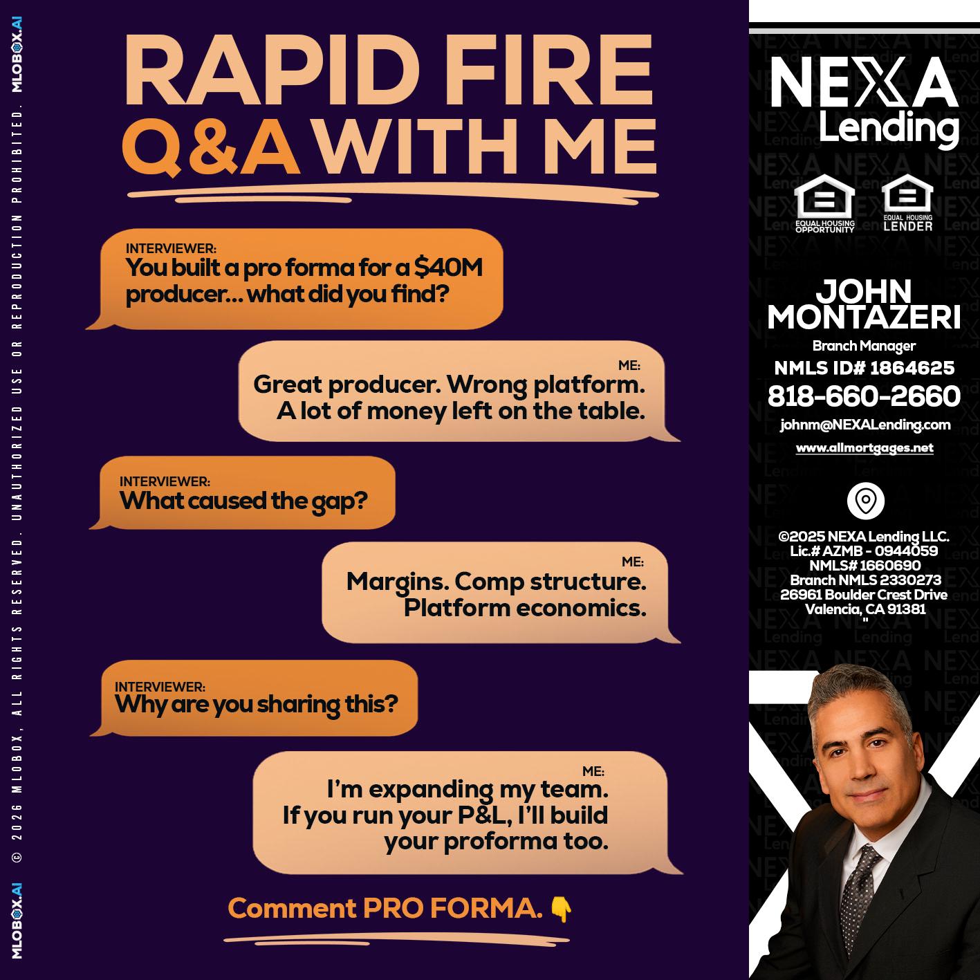 RAPID FIRE - John Montazeri -Branch Manager - Property Lending Specialist