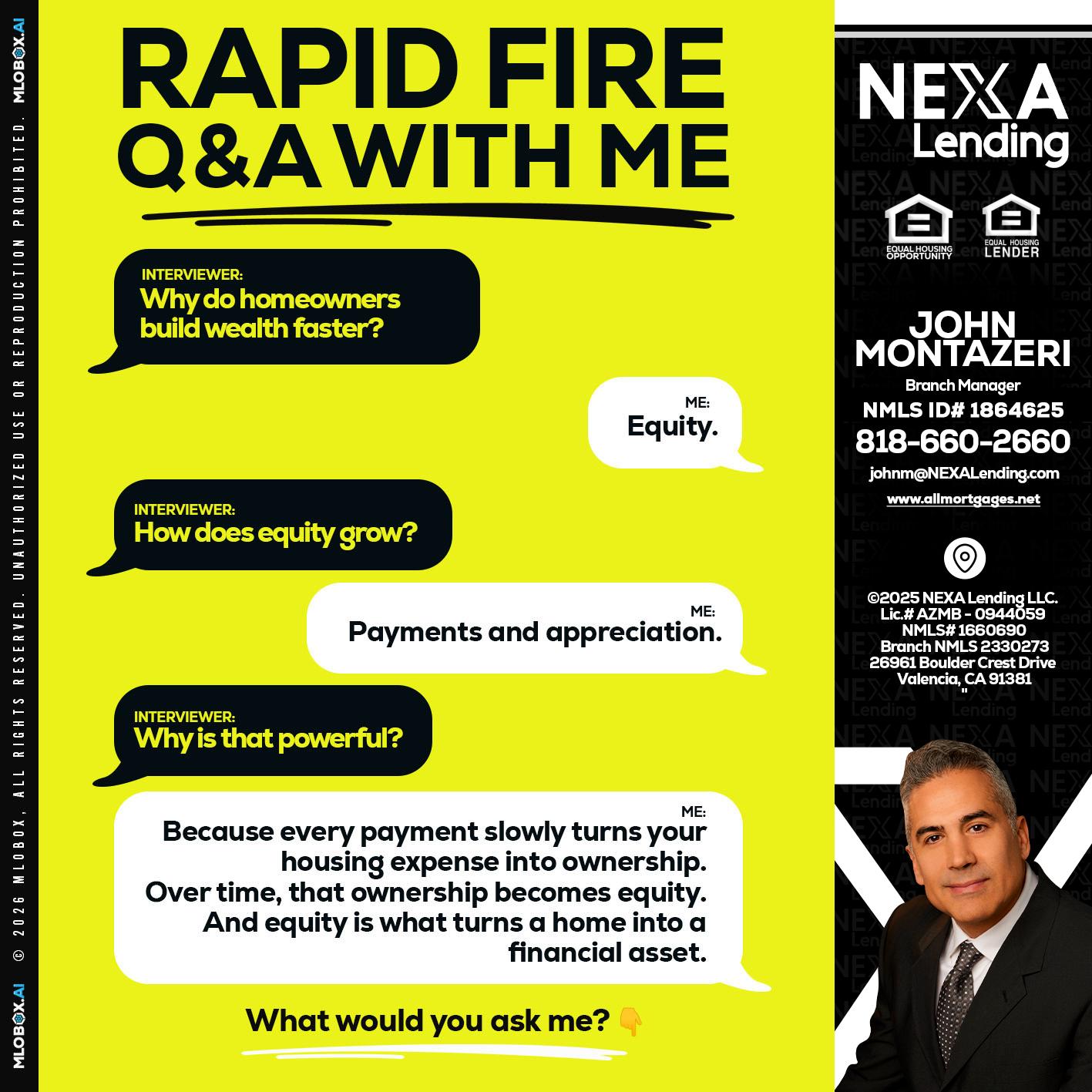 RAPID FIRE Q&A - John Montazeri -Branch Manager - Property Lending Specialist