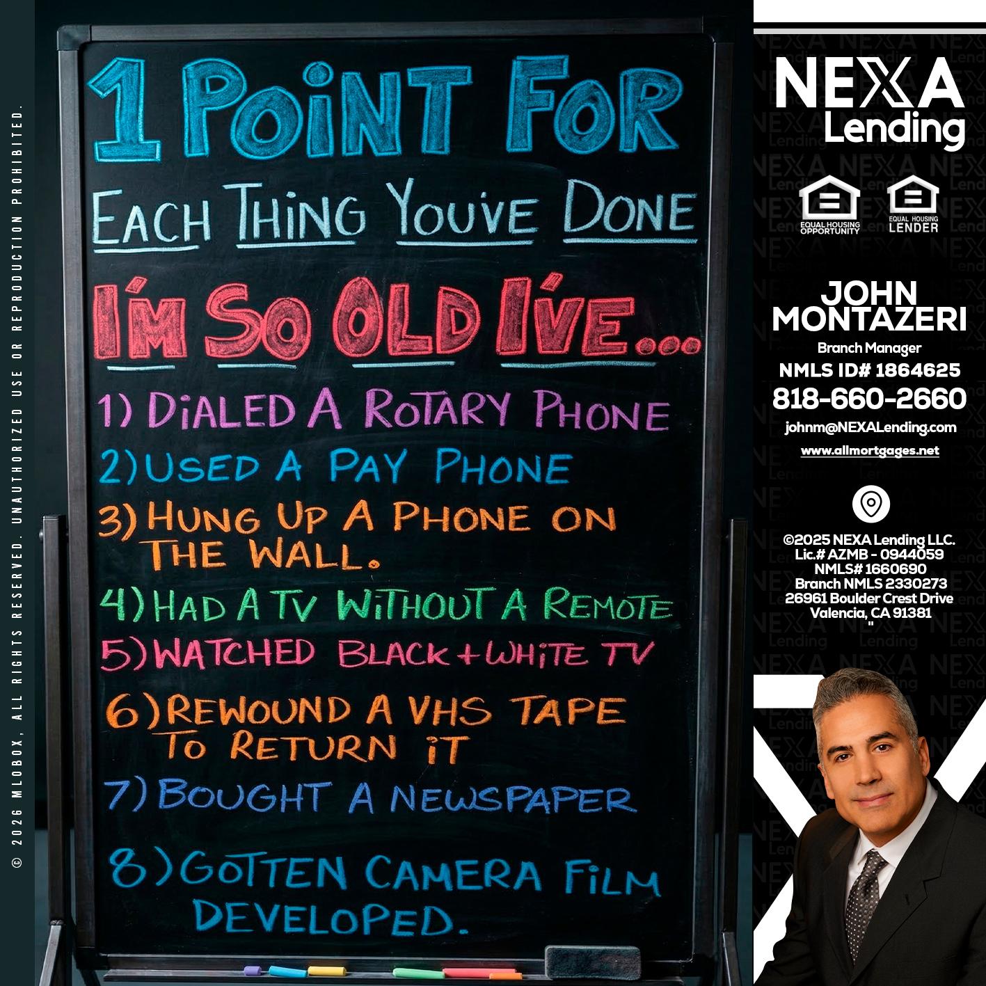 1 point for - John Montazeri -Branch Manager - Property Lending Specialist