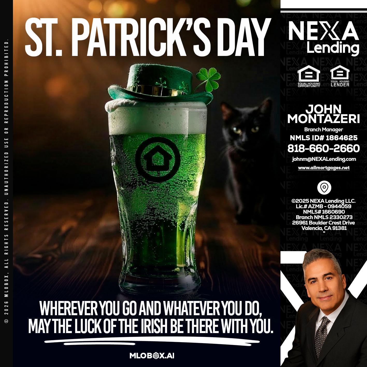 st. Patricks day - John Montazeri -Branch Manager - Property Lending Specialist
