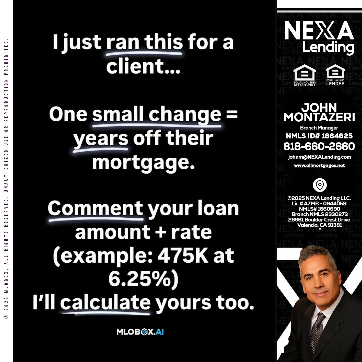 I JUST RAN - John Montazeri -Branch Manager - Property Lending Specialist