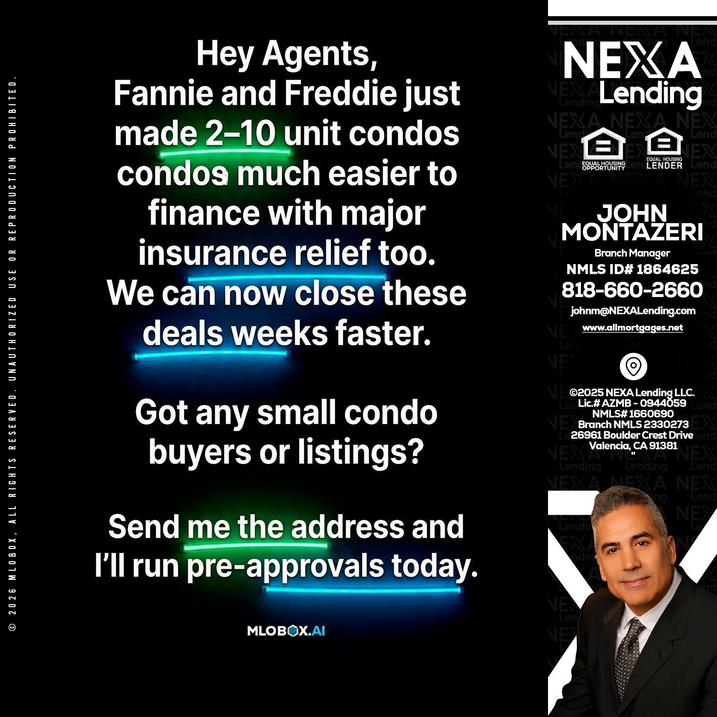 HEY AGENTS - John Montazeri -Branch Manager - Property Lending Specialist