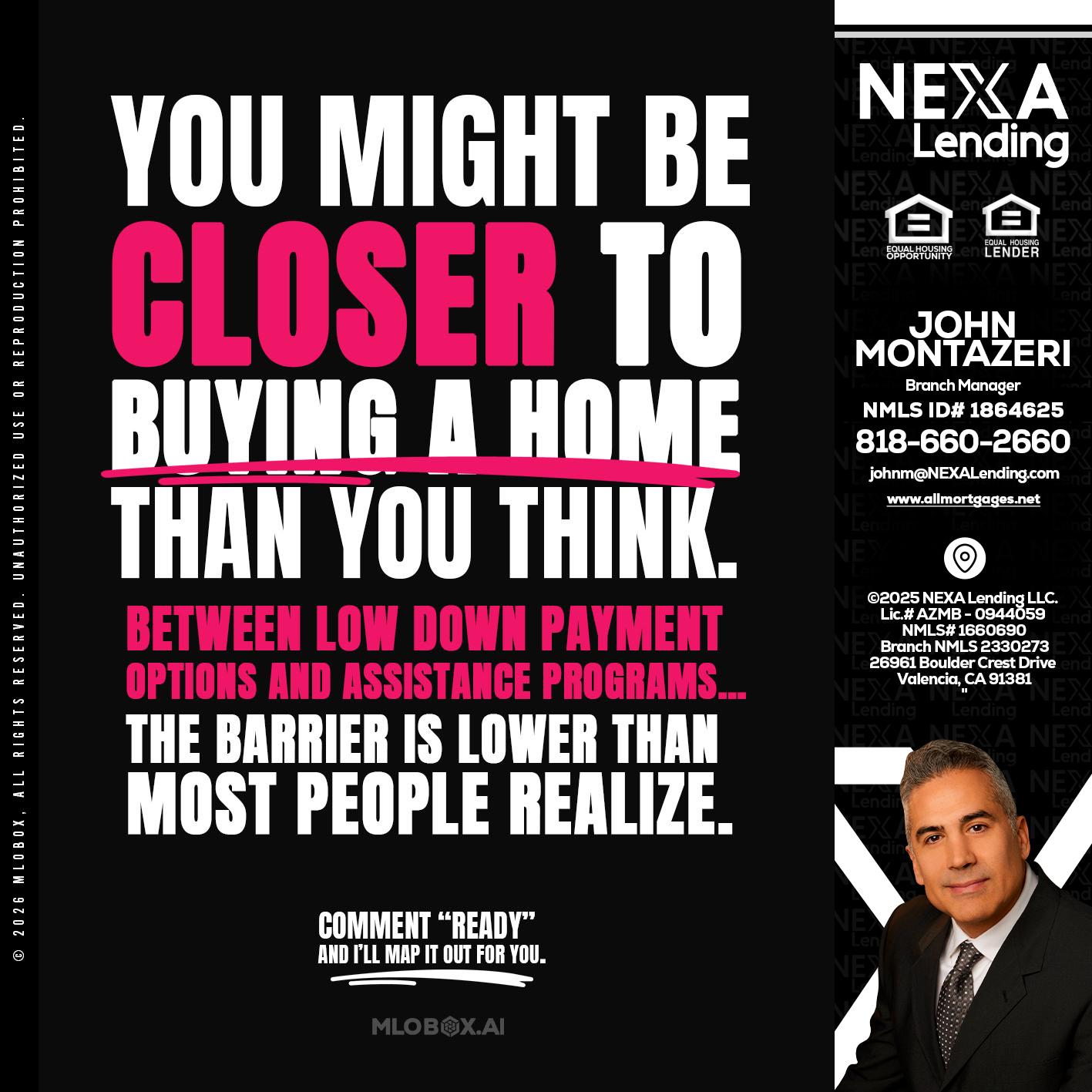YOU MIGHT BE - John Montazeri -Branch Manager - Property Lending Specialist