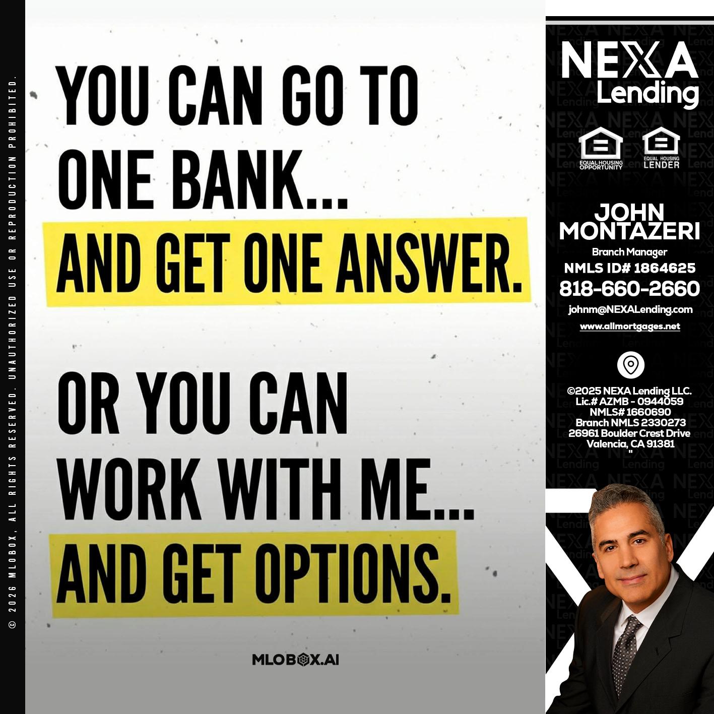 YOU CAN GO TO - John Montazeri -Branch Manager - Property Lending Specialist