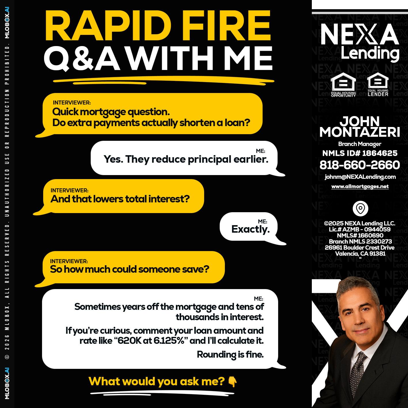 RAPID FIRE QA - John Montazeri -Branch Manager - Property Lending Specialist