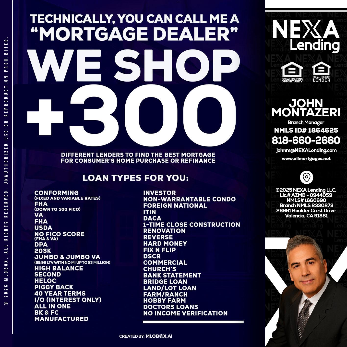 300+ LENDERS - John Montazeri -Branch Manager - Property Lending Specialist