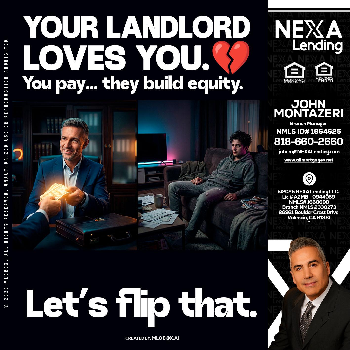 your landlord - John Montazeri -Branch Manager - Property Lending Specialist