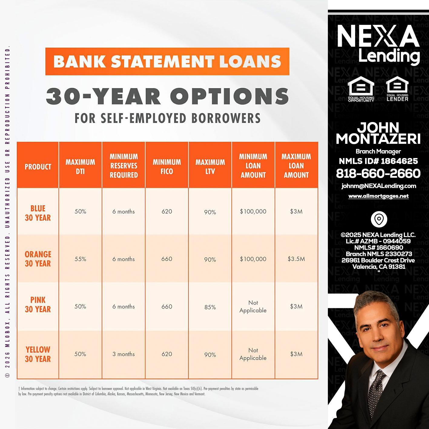 30 YEARS OPTIONS - John Montazeri -Branch Manager - Property Lending Specialist