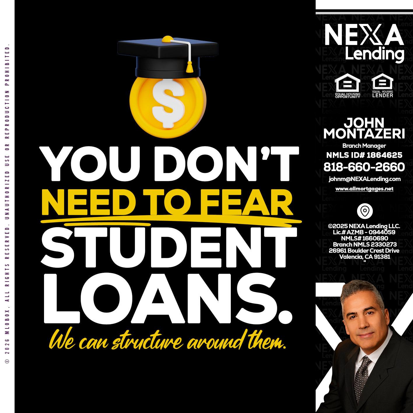 YOU DONT NEED - John Montazeri -Branch Manager - Property Lending Specialist