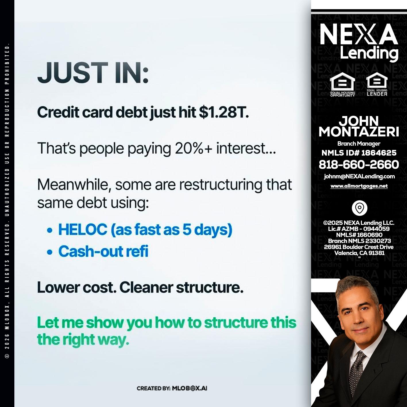 JUST IN - John Montazeri -Branch Manager - Property Lending Specialist