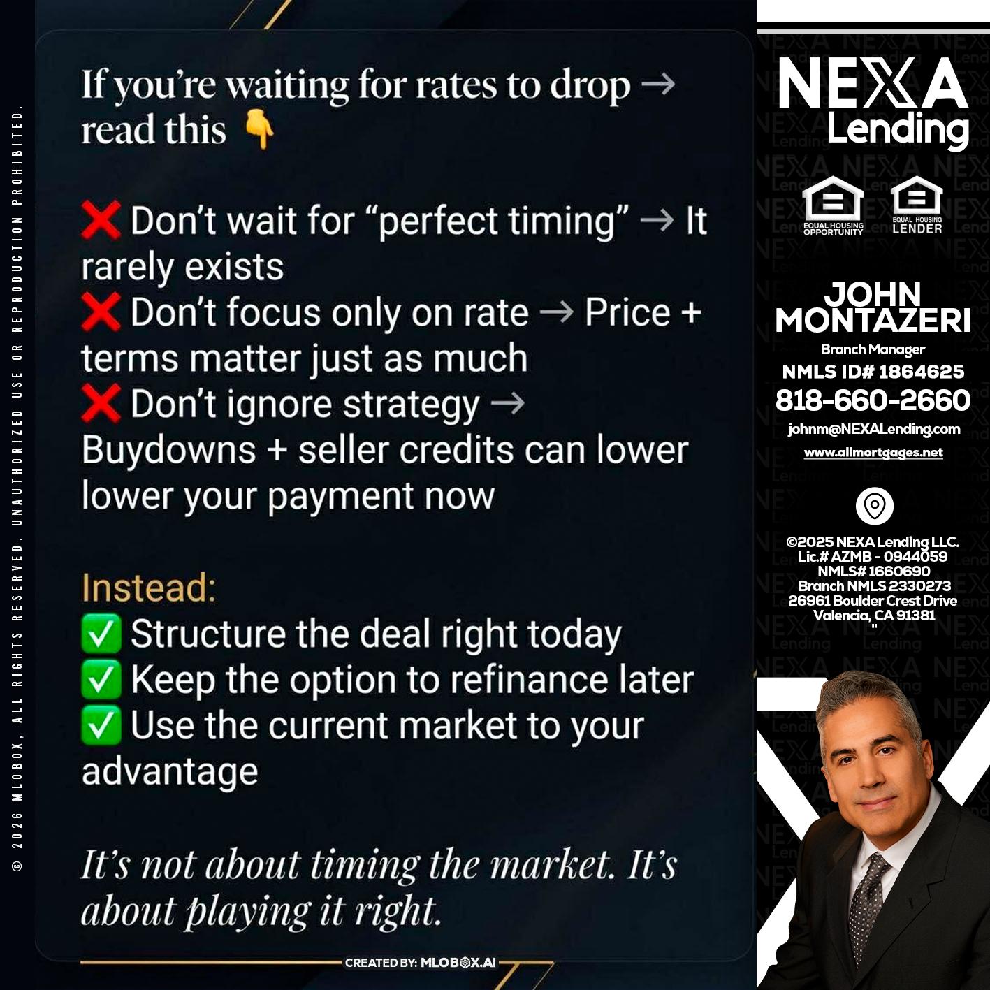 IF YOU ARE - John Montazeri -Branch Manager - Property Lending Specialist