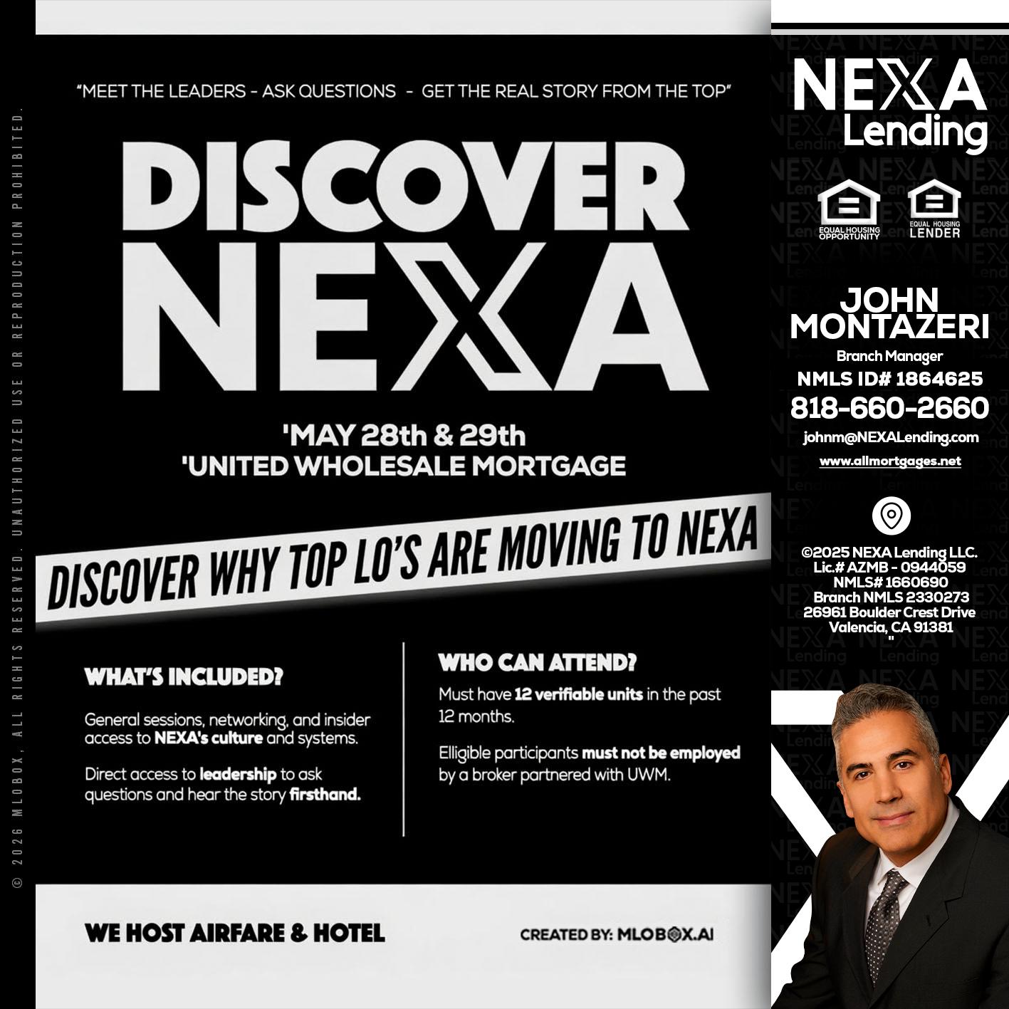 DISCOVER NEXA - John Montazeri -Branch Manager - Property Lending Specialist