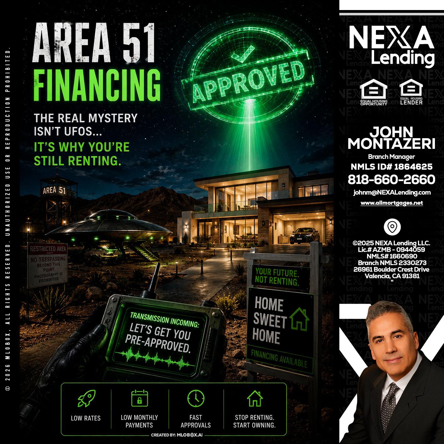 AREA 51 - John Montazeri -Branch Manager - Property Lending Specialist