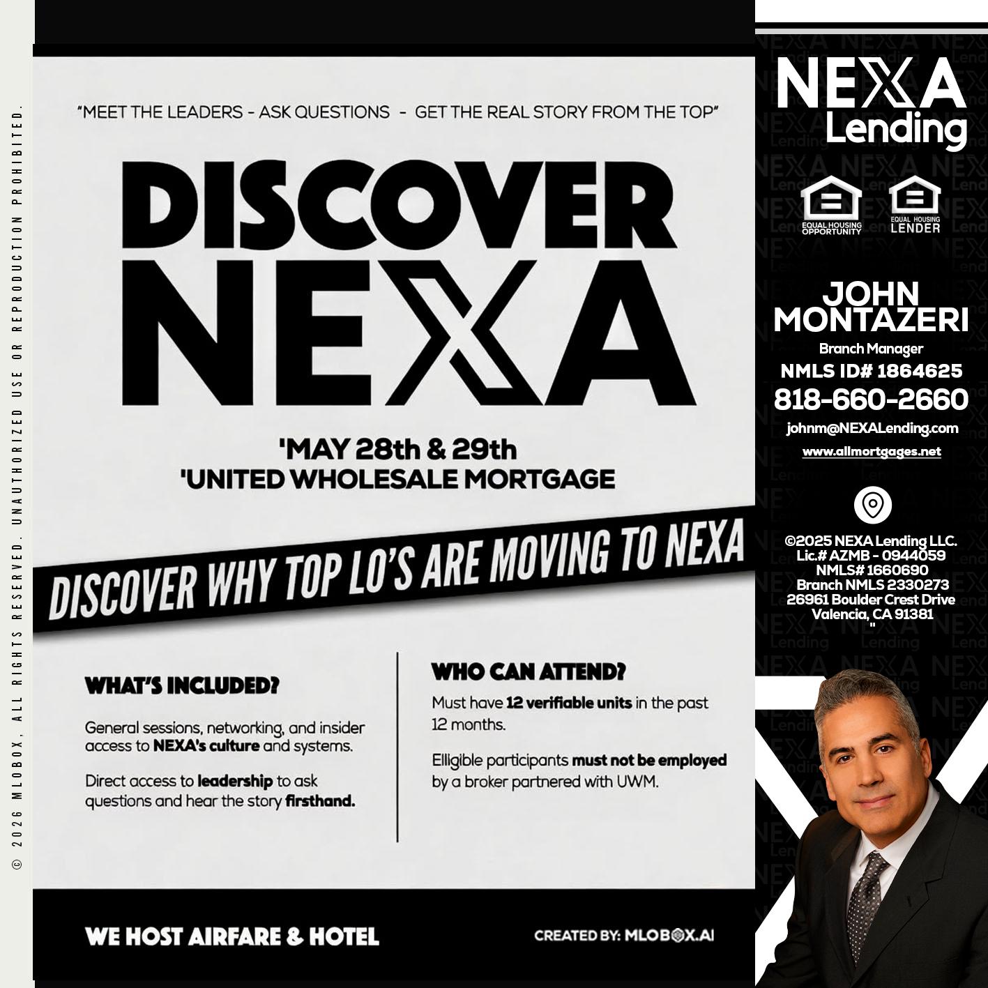 DISCOVER NEXA - John Montazeri -Branch Manager - Property Lending Specialist