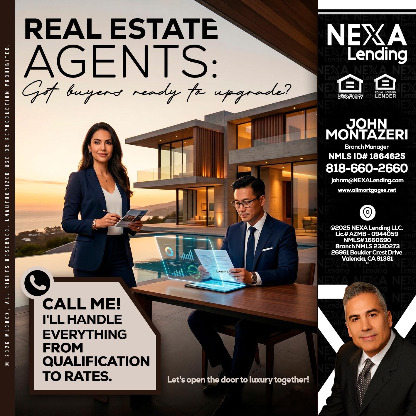 REAL ESTATE AGENTS - John Montazeri -Branch Manager - Property Lending Specialist