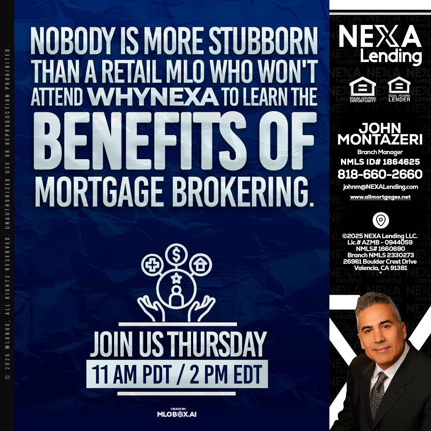 WHY NEXA - John Montazeri -Branch Manager - Property Lending Specialist