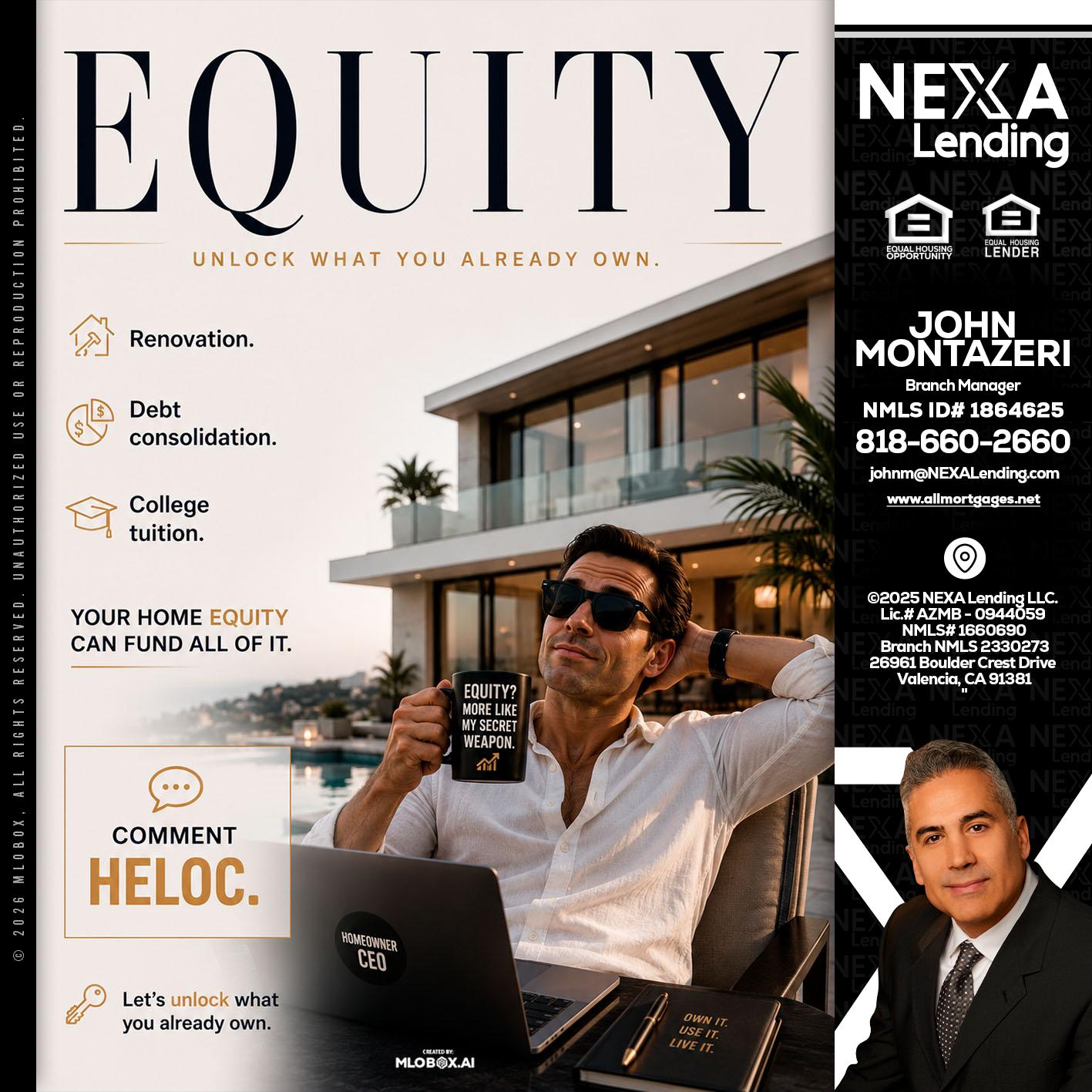 EQUITY - John Montazeri -Branch Manager - Property Lending Specialist