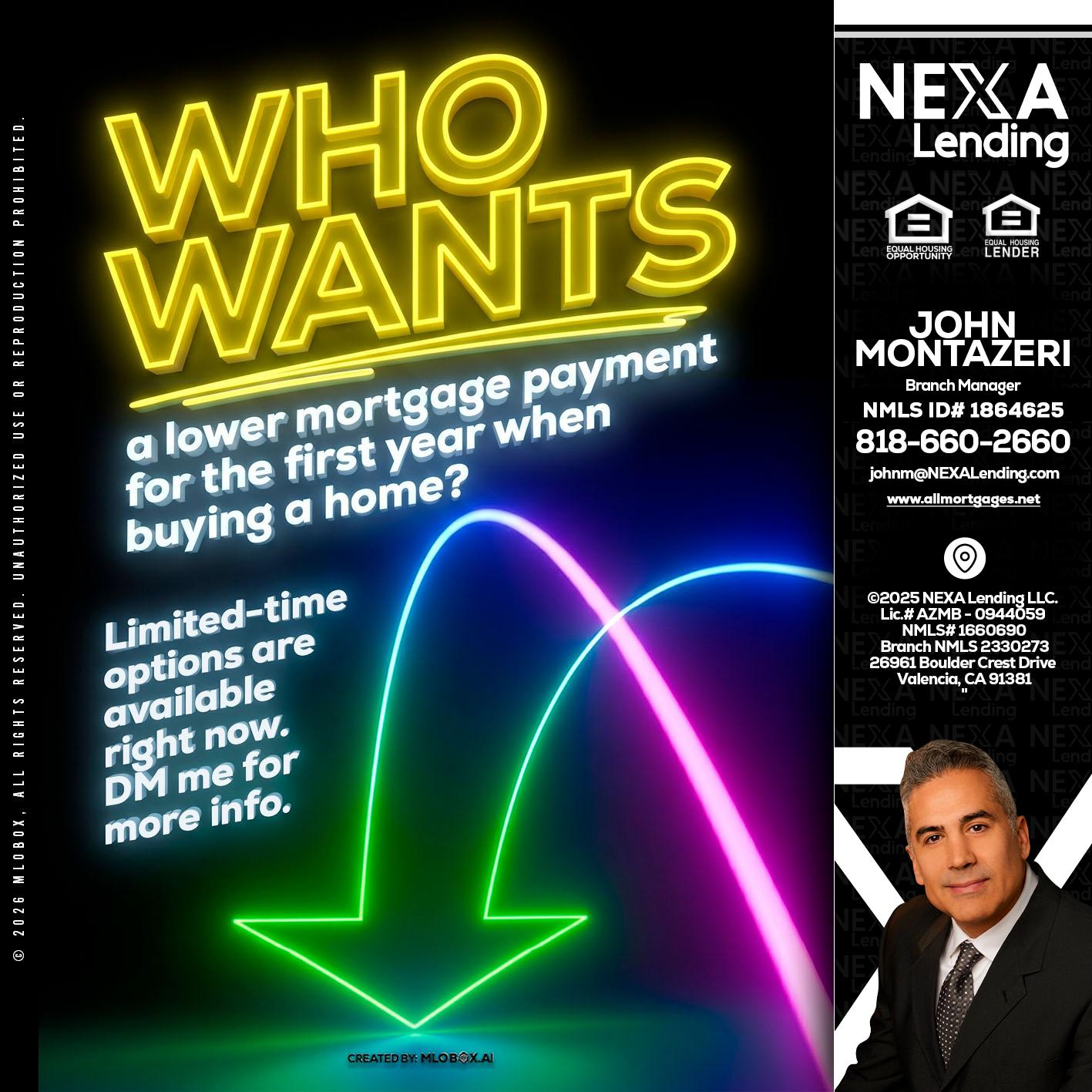 WHO WANTS - John Montazeri -Branch Manager - Property Lending Specialist