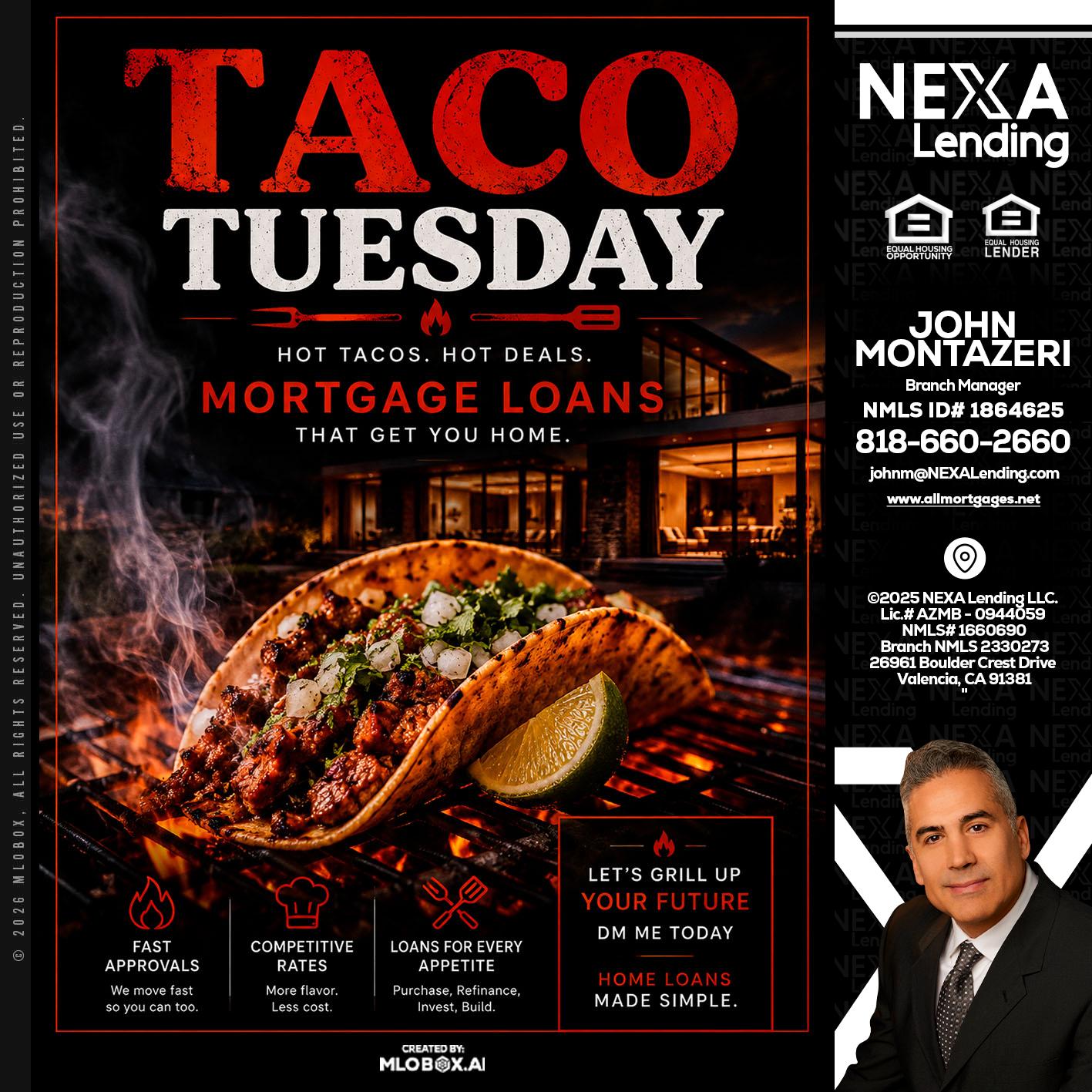 TACO TUESDAY - John Montazeri -Branch Manager - Property Lending Specialist