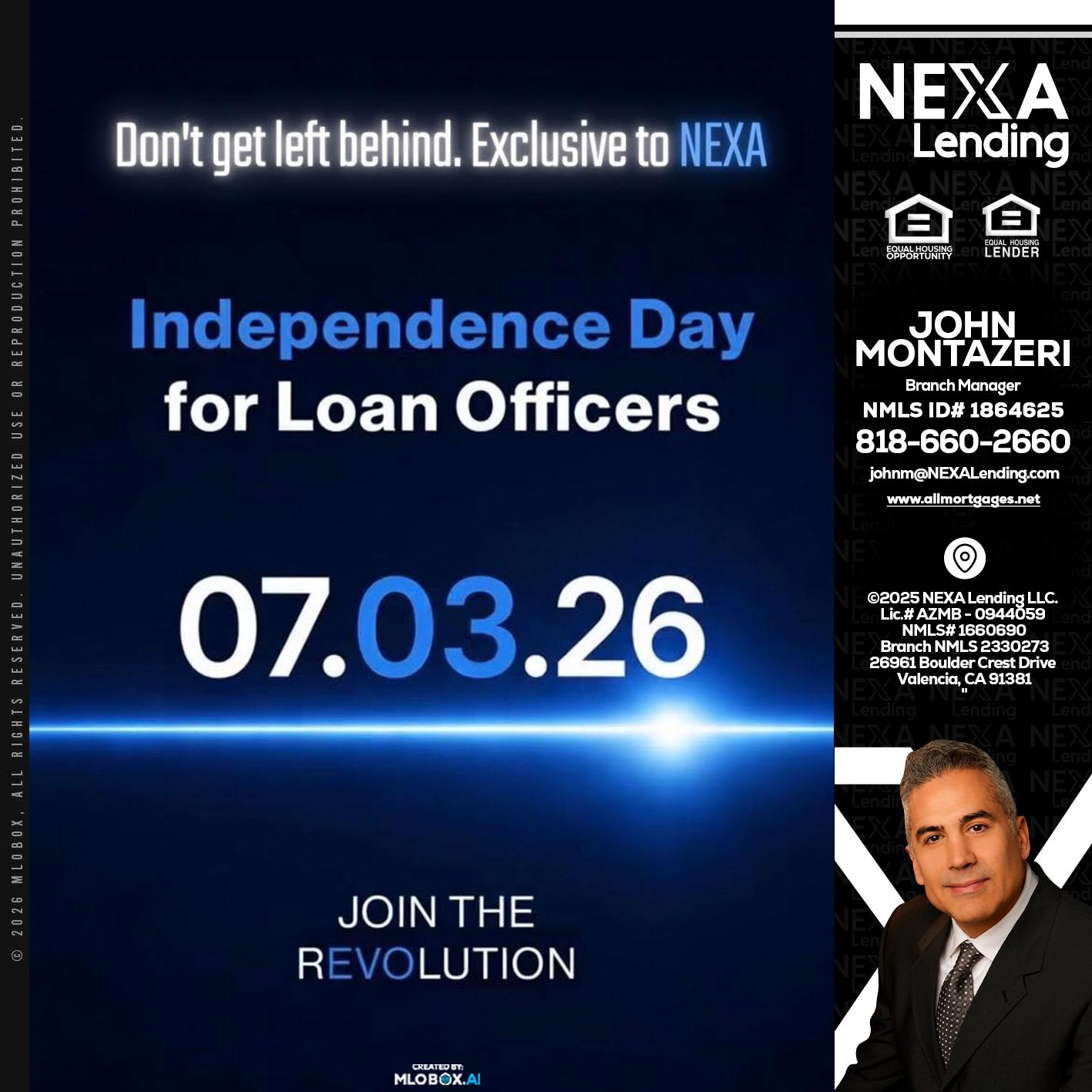 INDEPENDENCE DAY - John Montazeri -Branch Manager - Property Lending Specialist