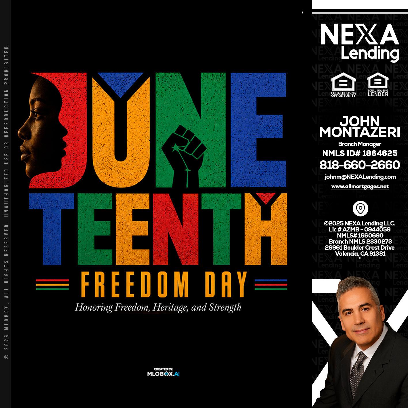 Juneteenth - John Montazeri -Branch Manager - Property Lending Specialist