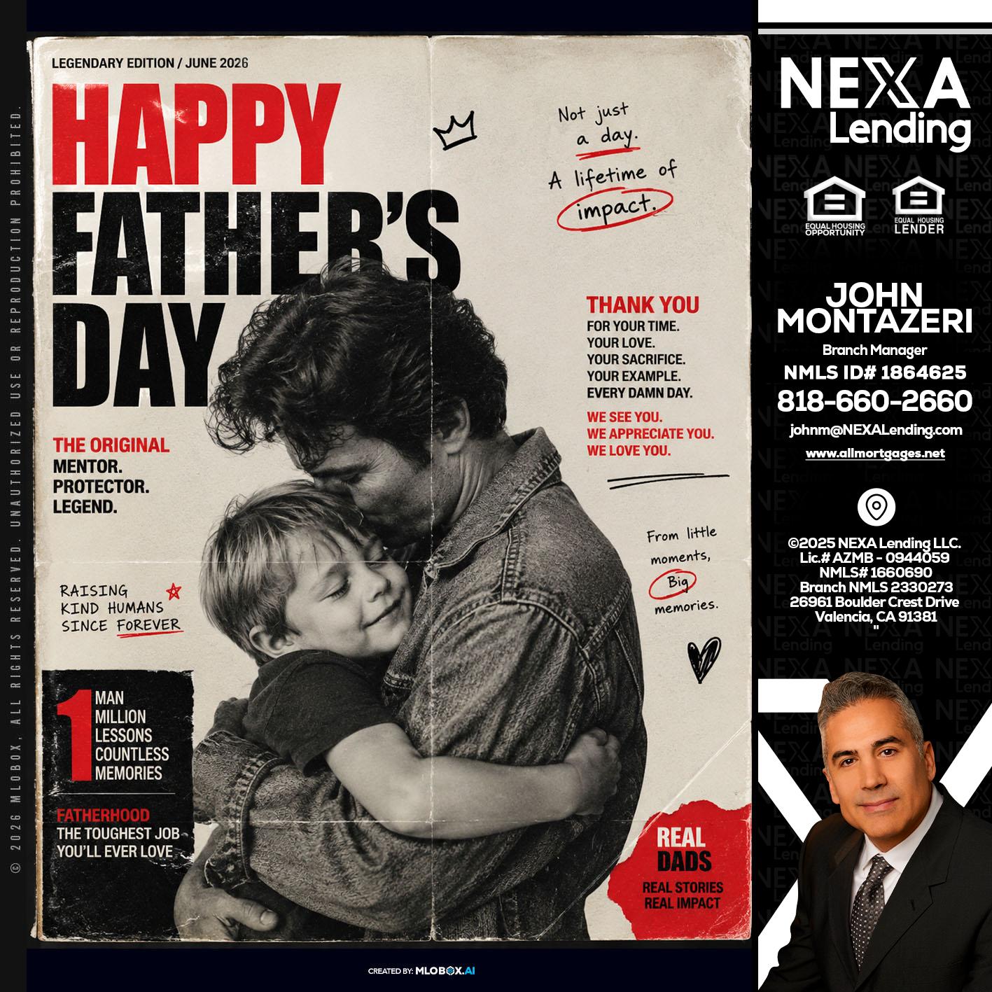 HAPPY FATHERS DAY - John Montazeri -Branch Manager - Property Lending Specialist