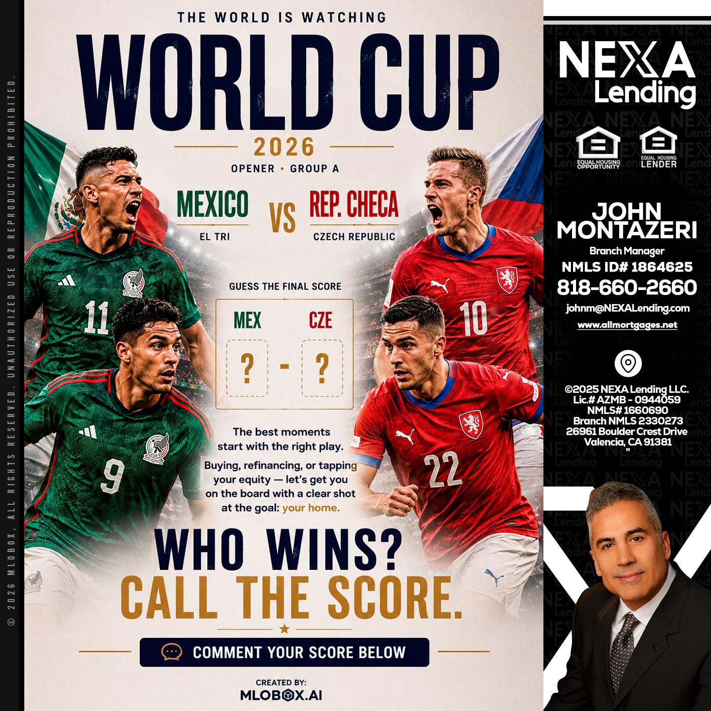 WORLD CUP 2026 - John Montazeri -Branch Manager - Property Lending Specialist