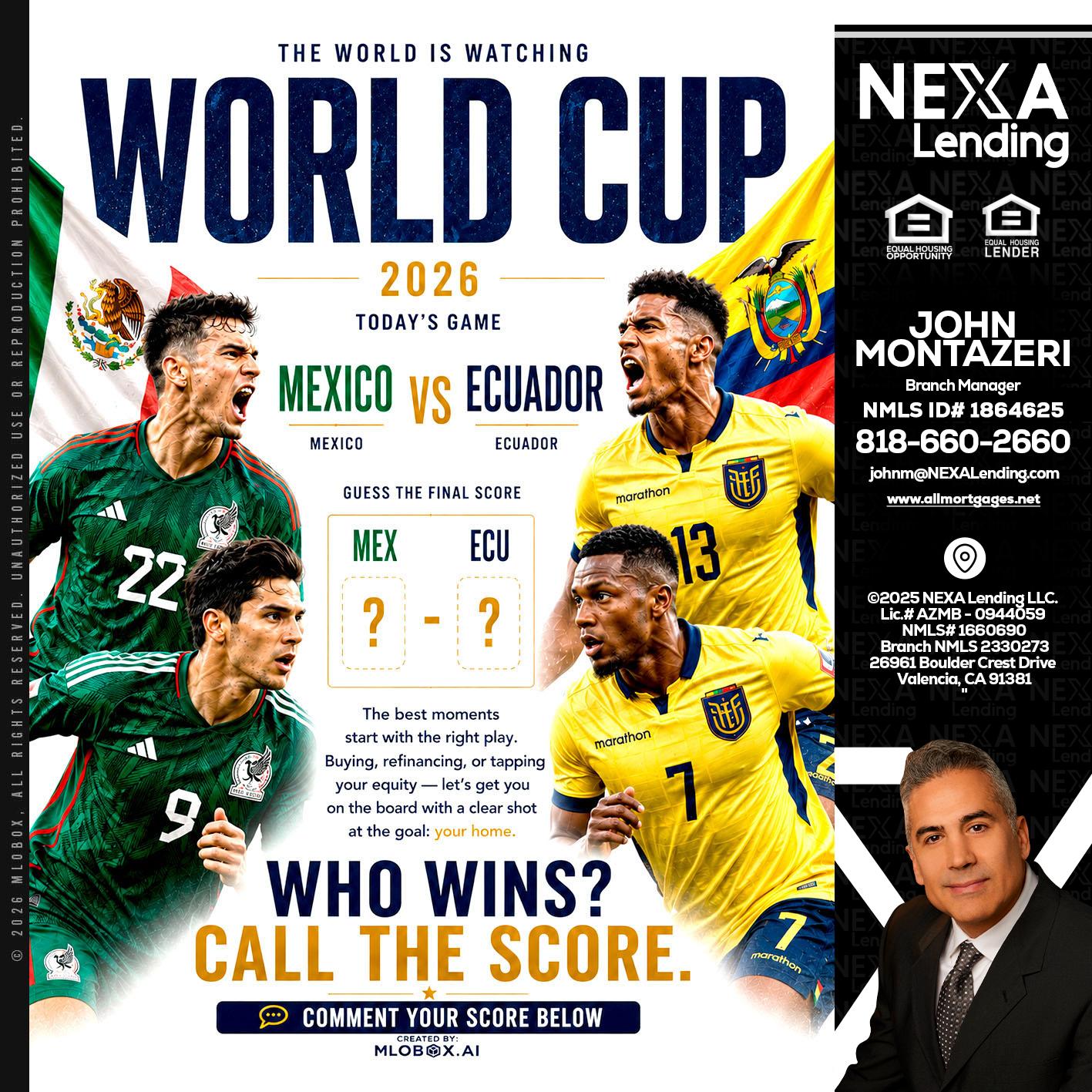 WORLD CUP 2026 - John Montazeri -Branch Manager - Property Lending Specialist
