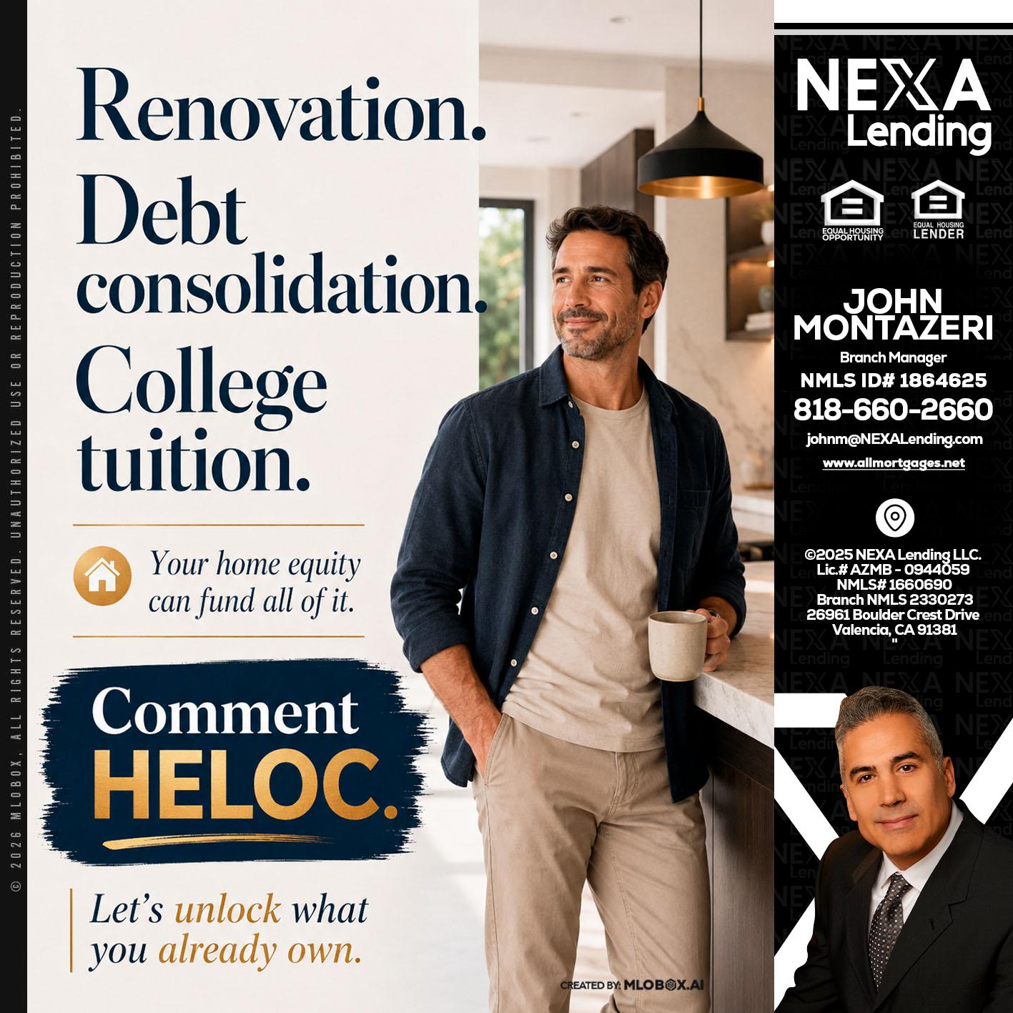 RENOVATION DEBT - John Montazeri -Branch Manager - Property Lending Specialist
