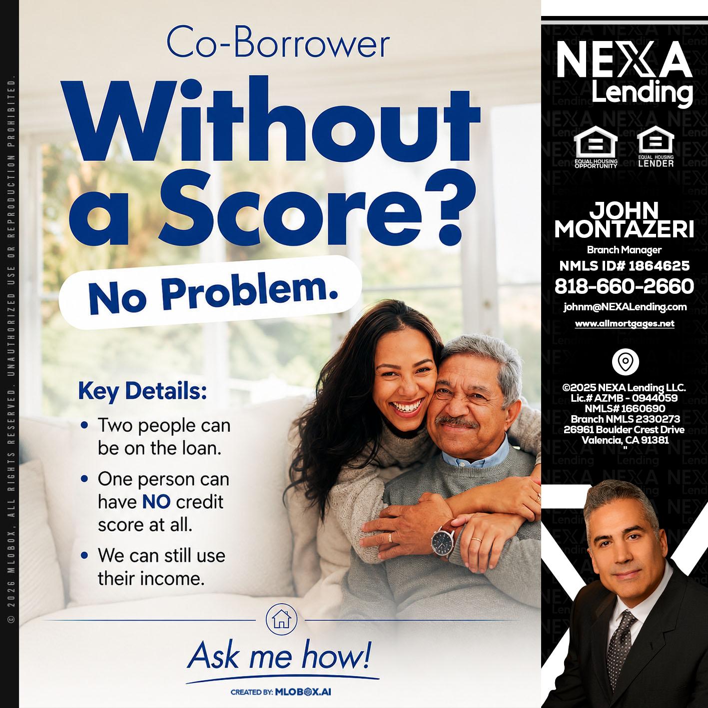 WITHOUT SCORE? - John Montazeri -Branch Manager - Property Lending Specialist