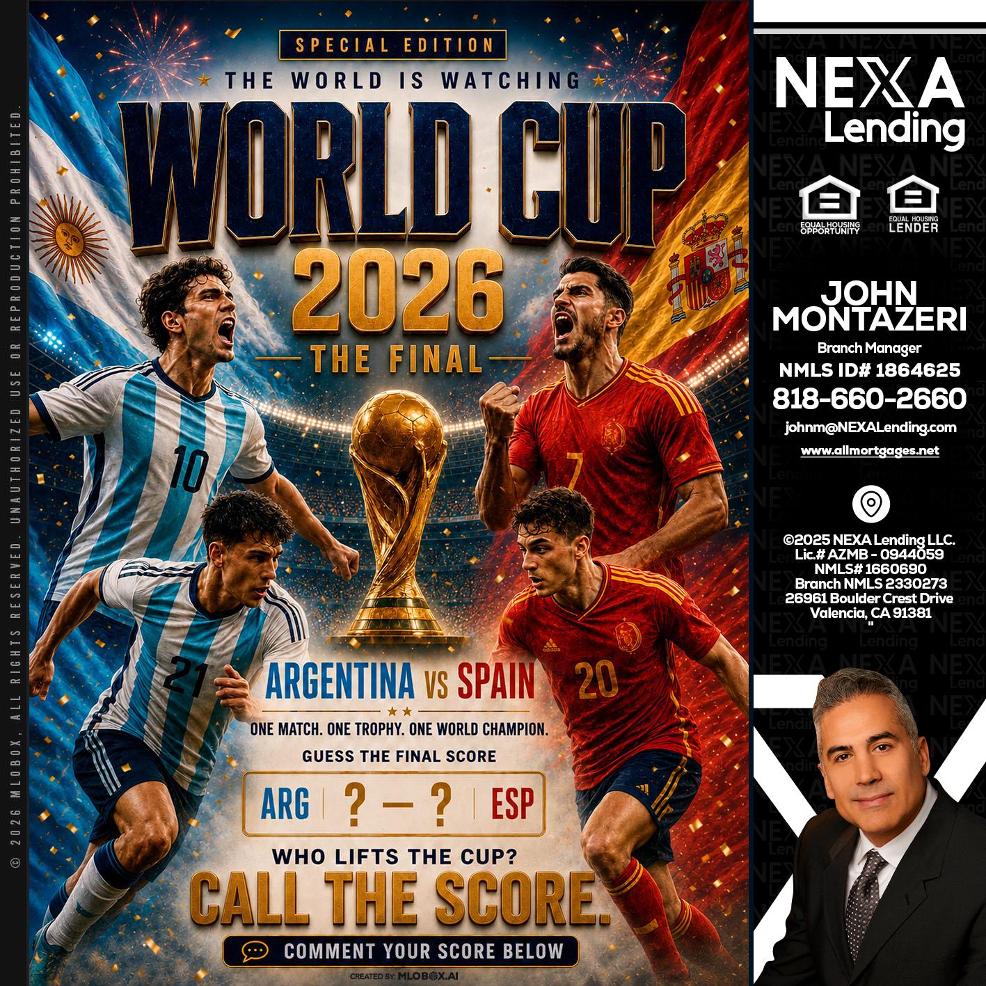 World Cup 2026 finals - John Montazeri -Branch Manager - Property Lending Specialist