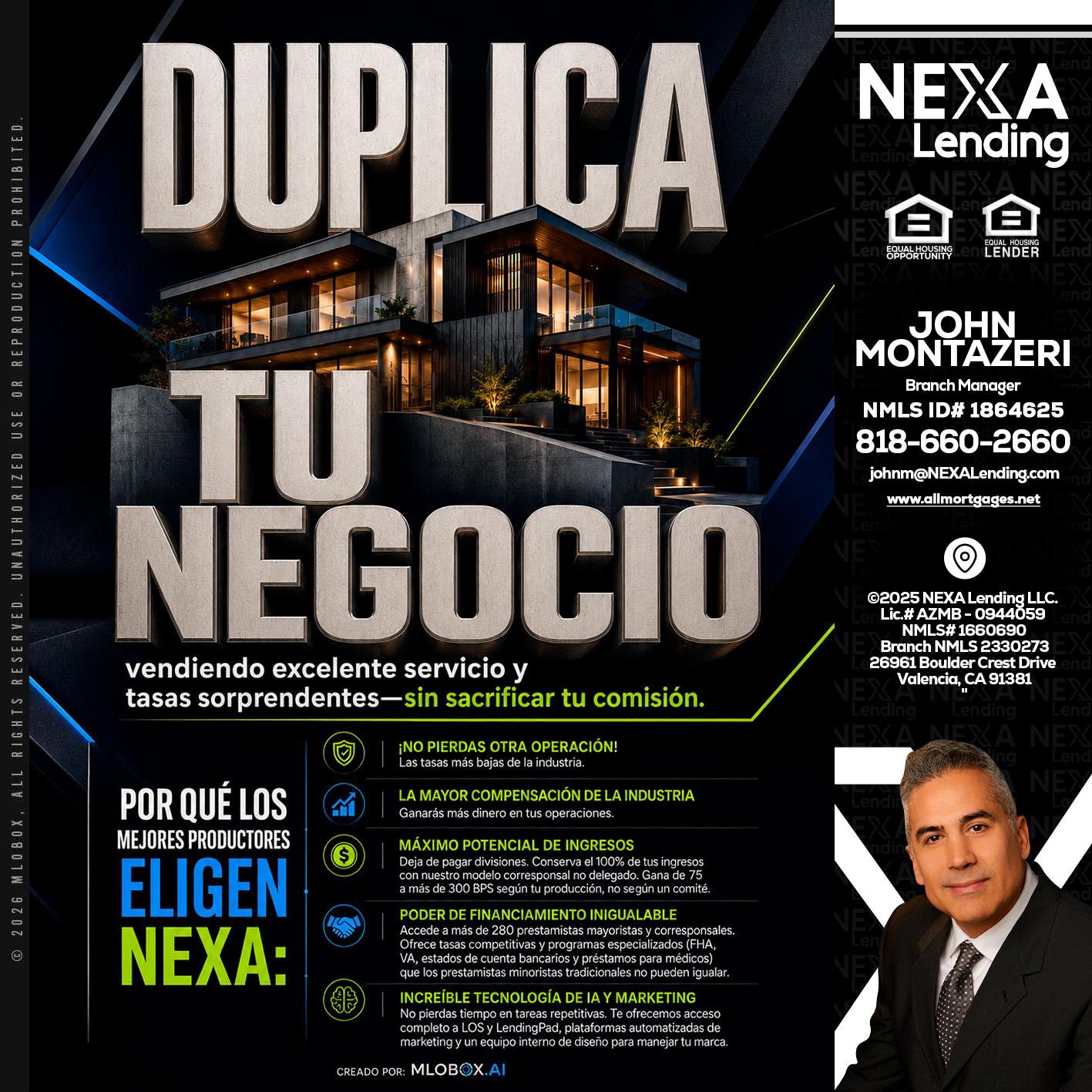 DUPLICA TU NEGOCIO - John Montazeri -Branch Manager - Property Lending Specialist