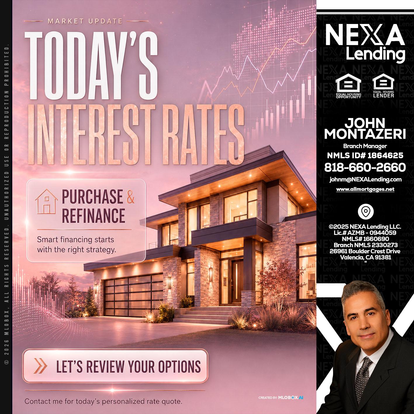 todays interest rates - John Montazeri -Branch Manager - Property Lending Specialist