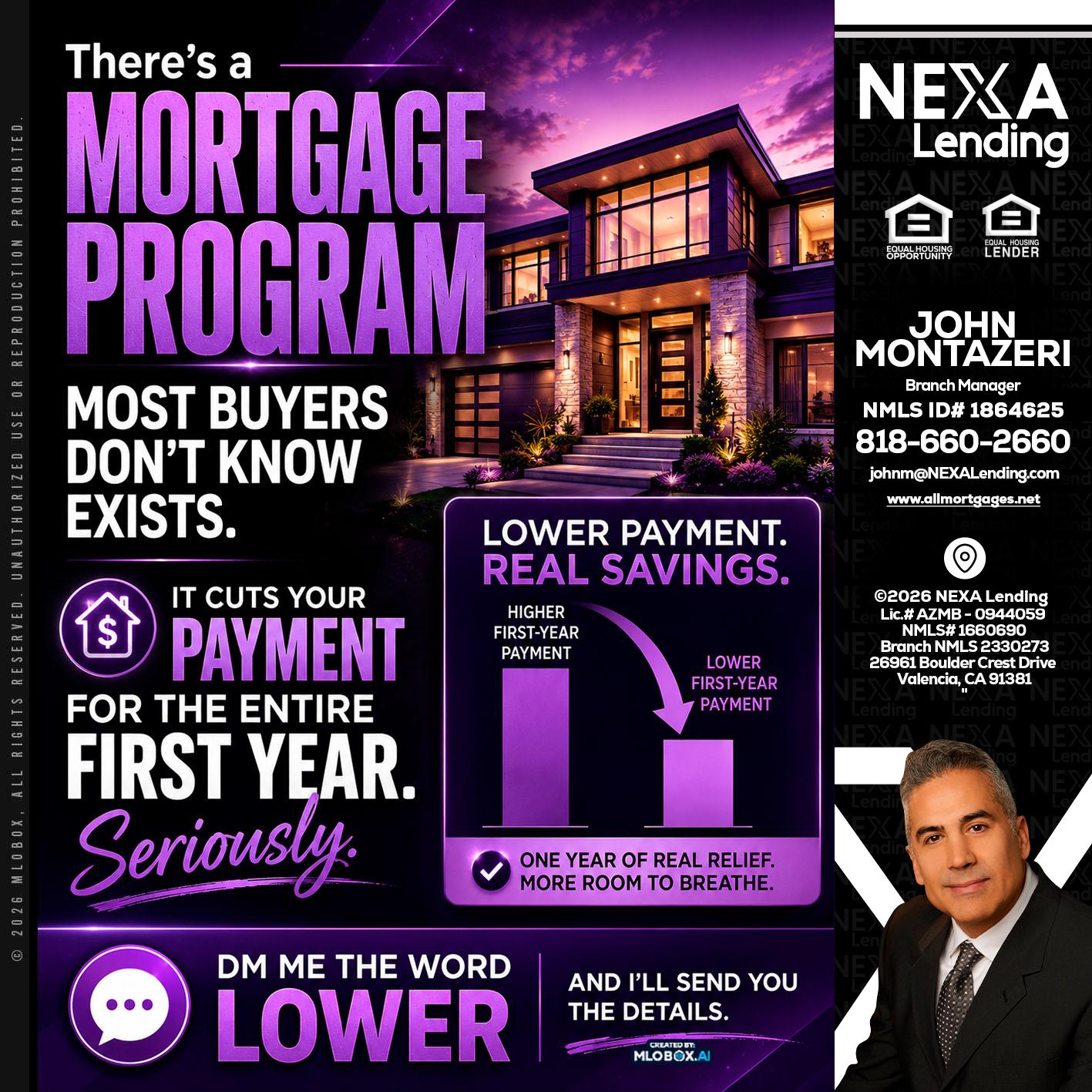 MORTGAGE PROGRAM - John Montazeri -Branch Manager - Property Lending Specialist