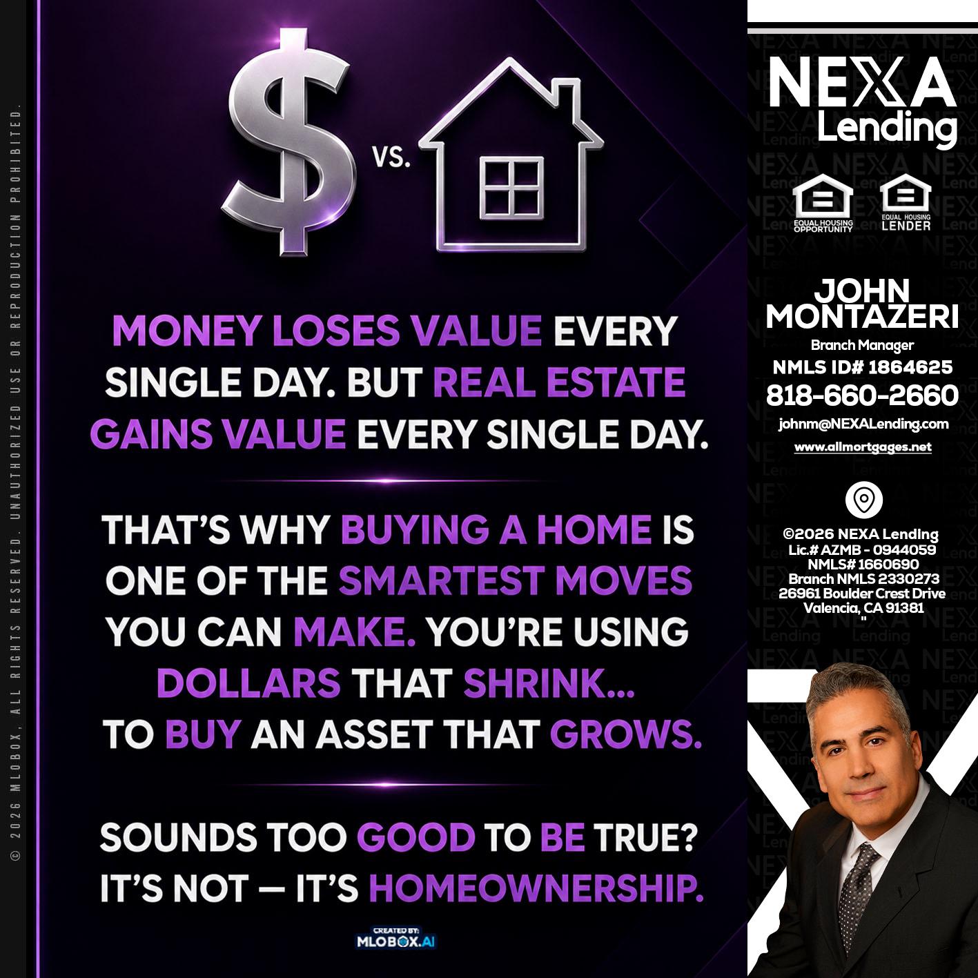 MONEY LOSES - John Montazeri -Branch Manager - Property Lending Specialist
