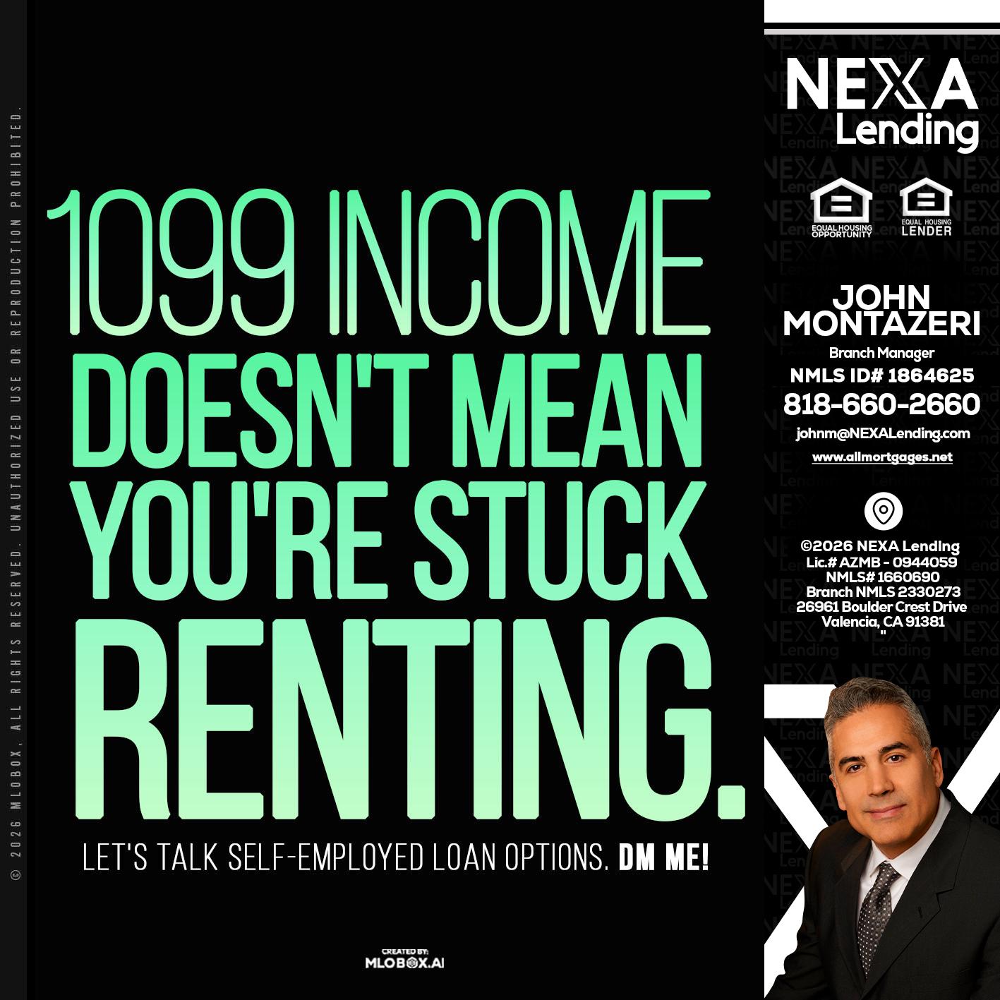 1099 income - John Montazeri -Branch Manager - Property Lending Specialist