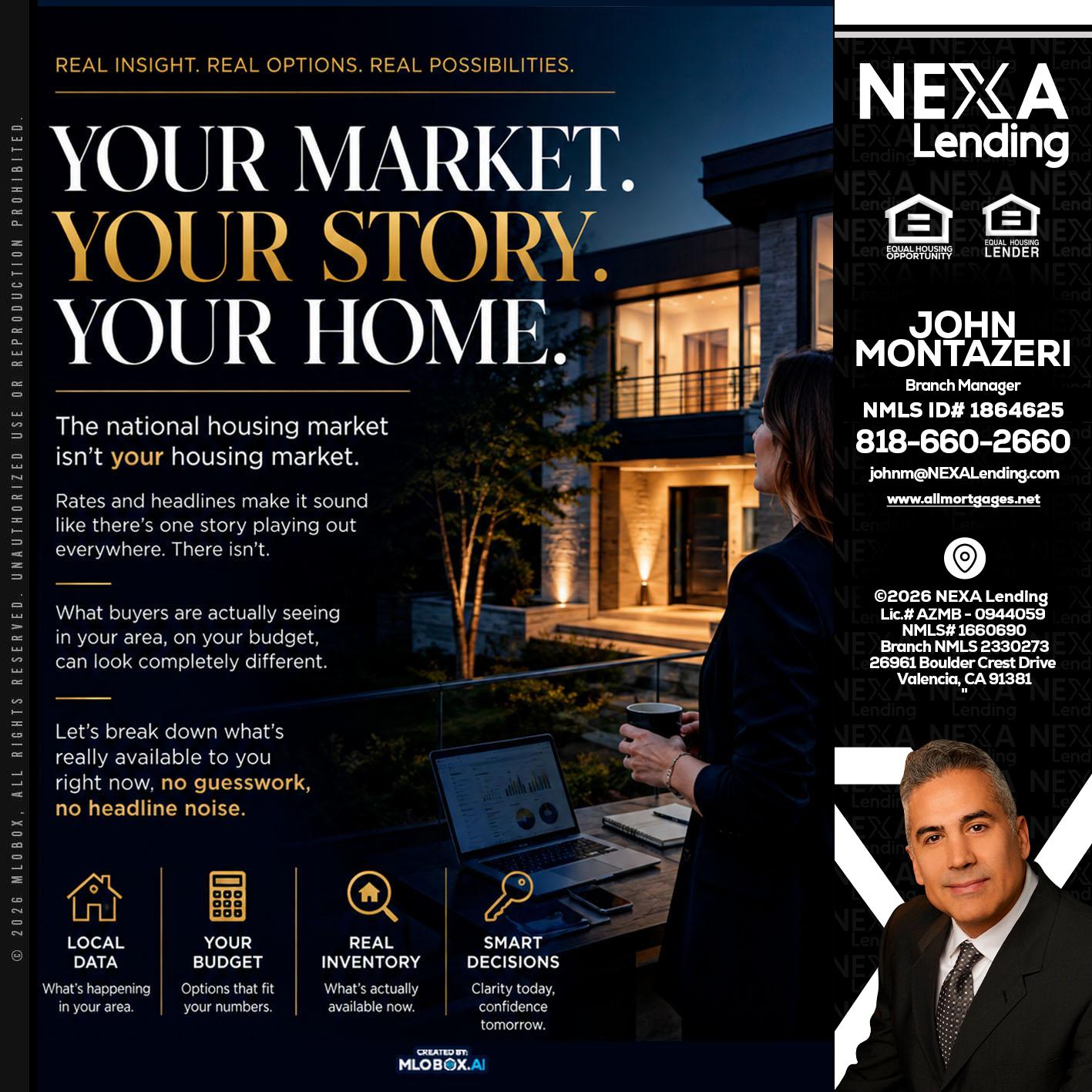 your market - John Montazeri -Branch Manager - Property Lending Specialist