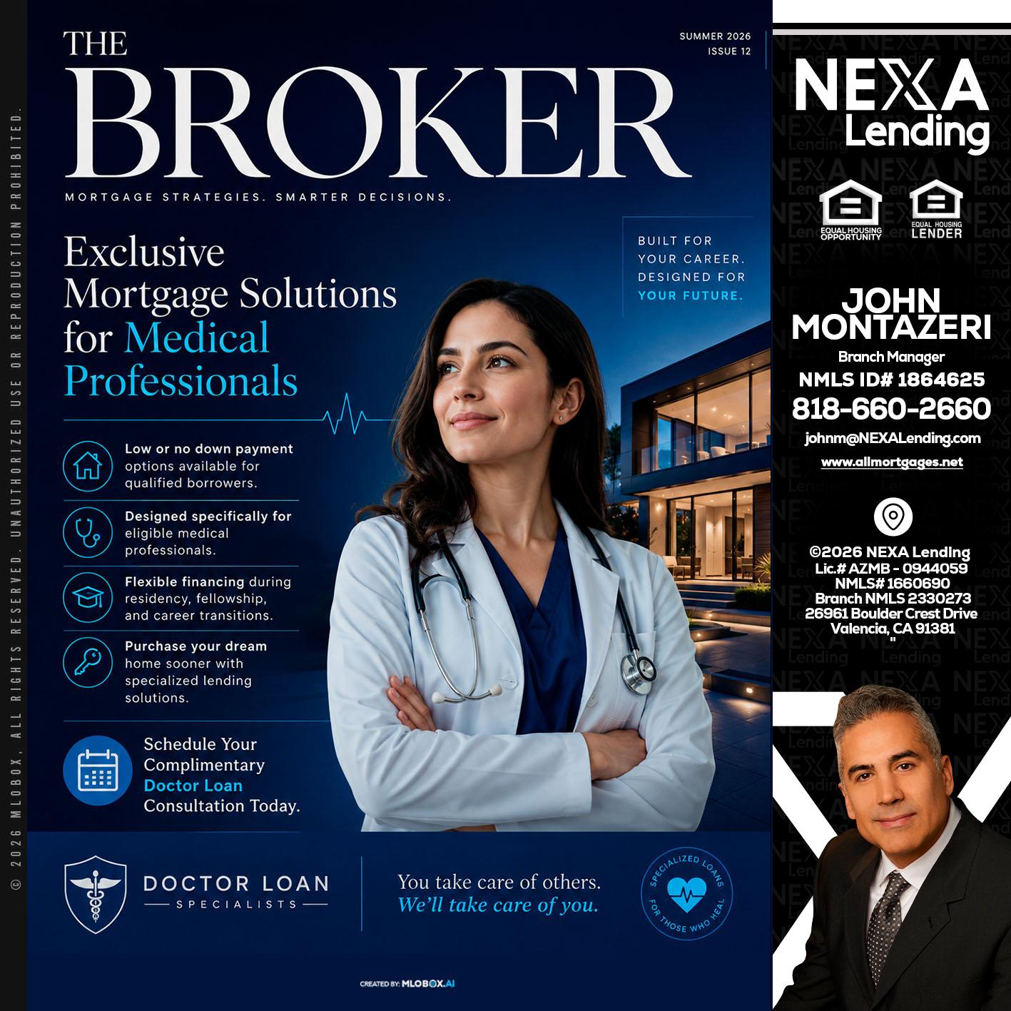 THE BROKER - John Montazeri -Branch Manager - Property Lending Specialist